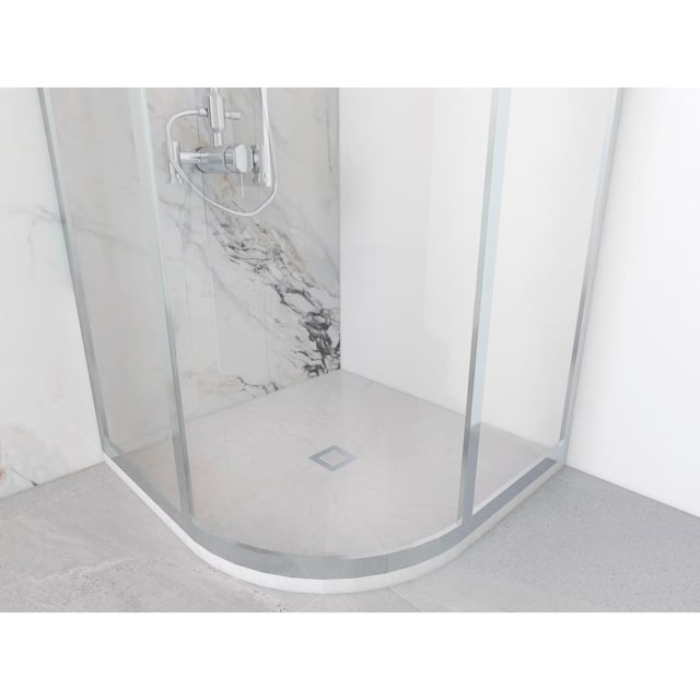 PLATO DE DUCHA SEMICIRCULAR BLANCO 90X90CM