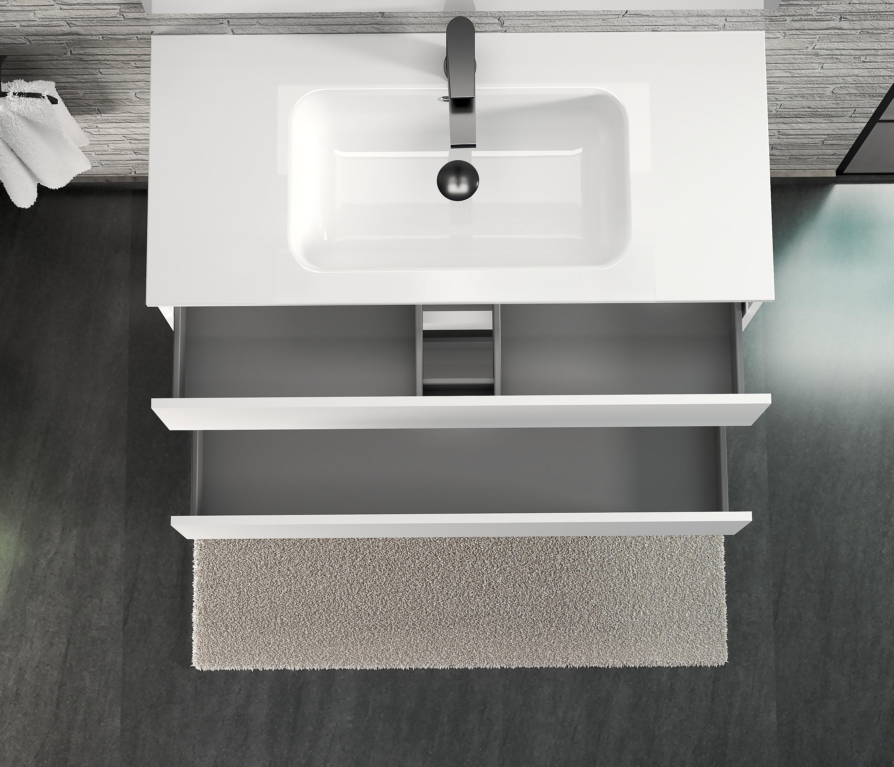 MUEBLE DE BAÑO MAYA BLANCO 100X45CM 2 CAJONES - 5