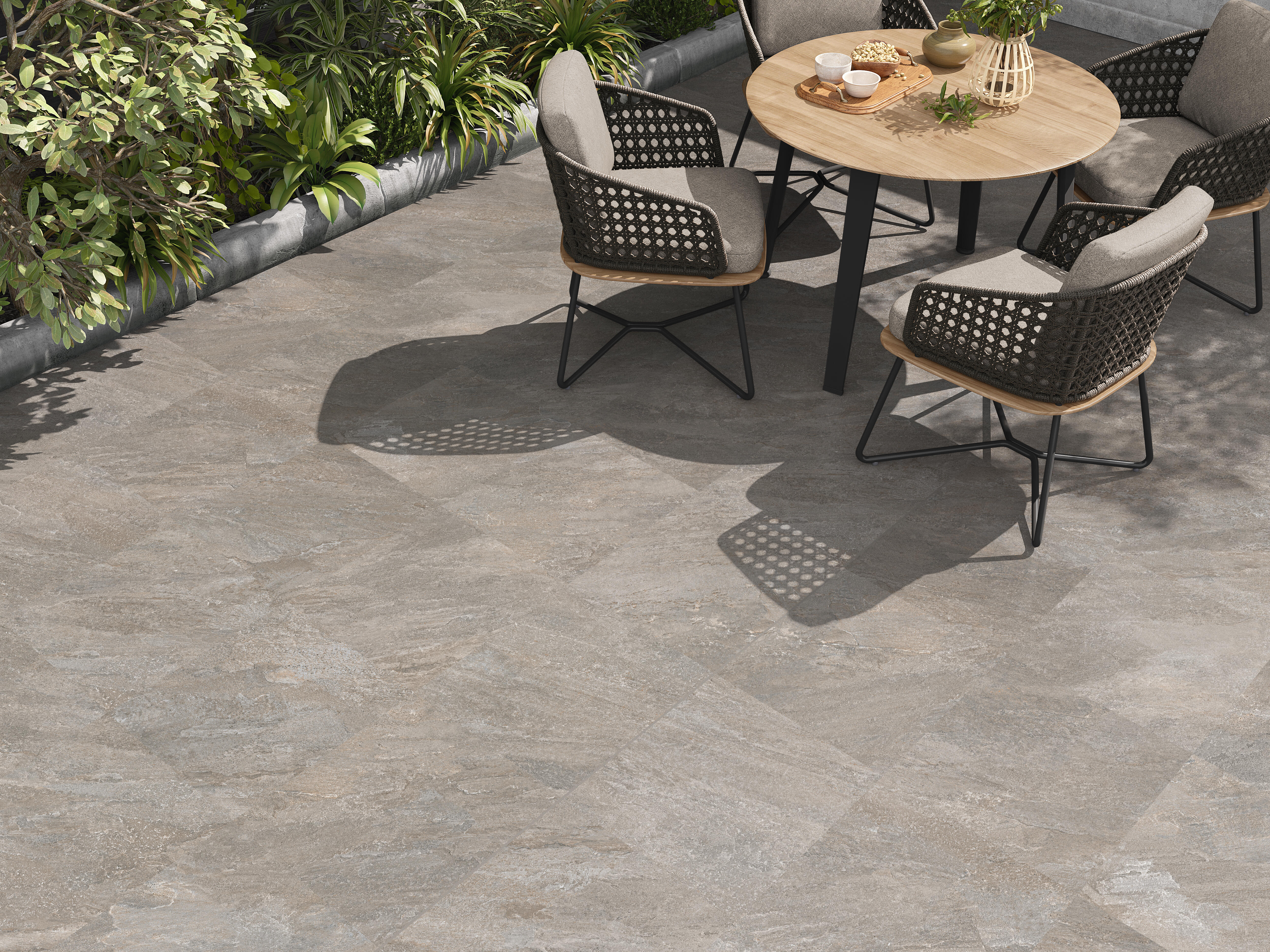 BALDOSA EXTERIOR 45X45CM STONE GRIS - 2