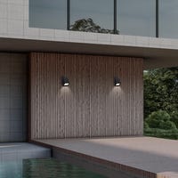 APLIQUE DE PARED EXTERIOR DE SUPERFICIE 15W NEGRO IP44 NOGAL - 3