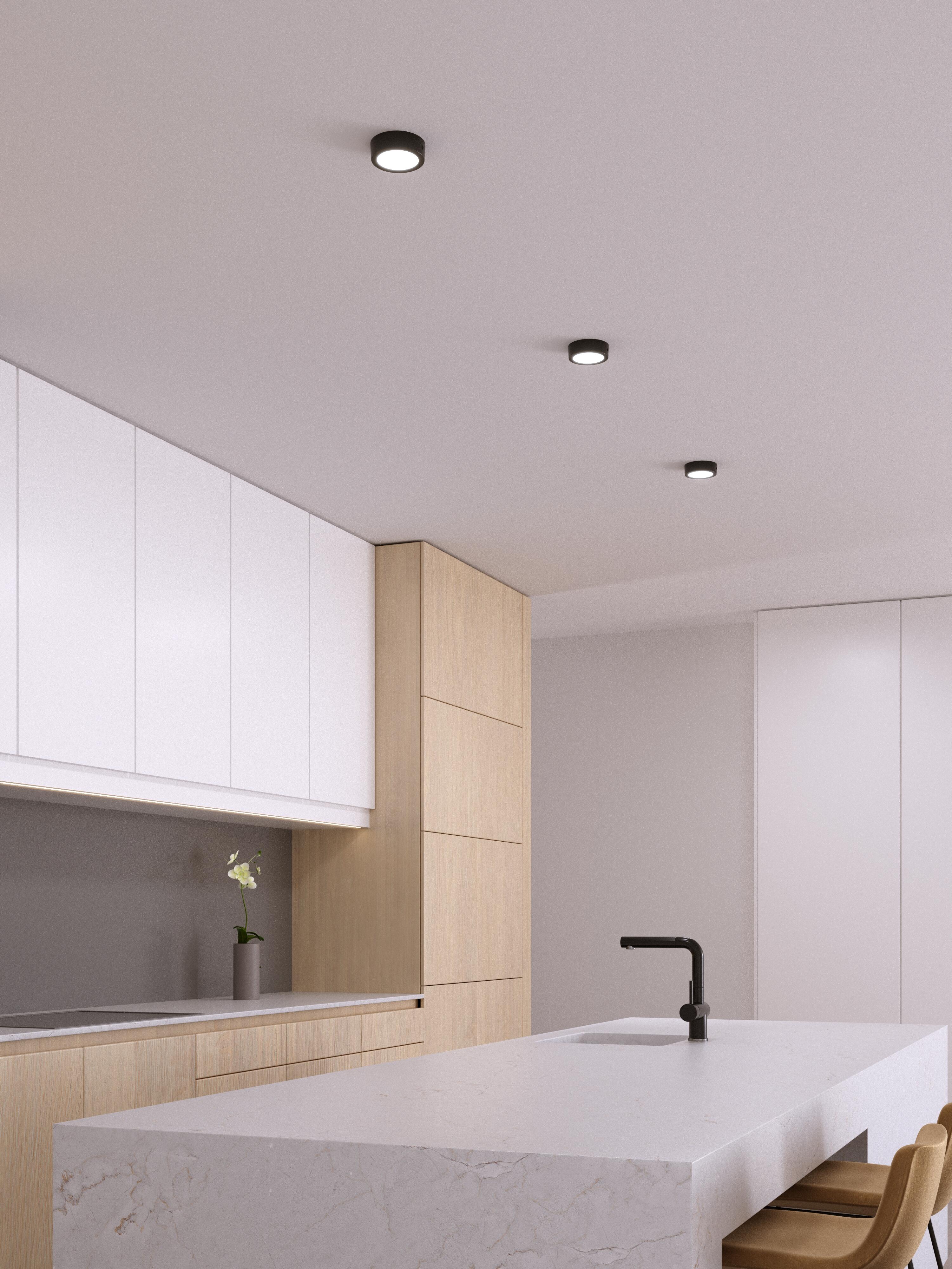 DOWNLIGHT SUPERFICIE CIRCULAR NEGRO 6W CCT - 3