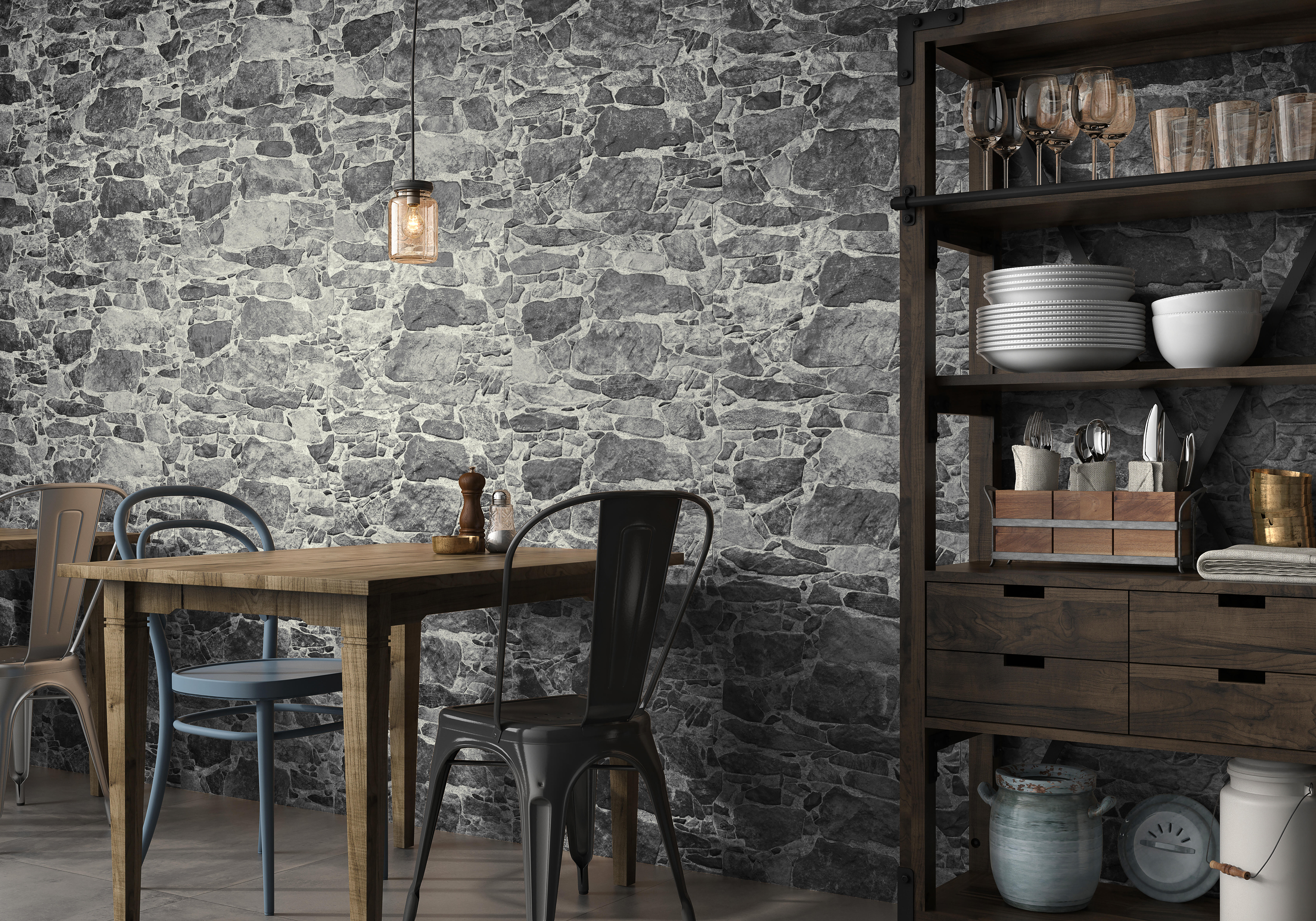 REVESTIMIENTO PORCELÁNICO 40X60CM MURALLA GRIS - 4