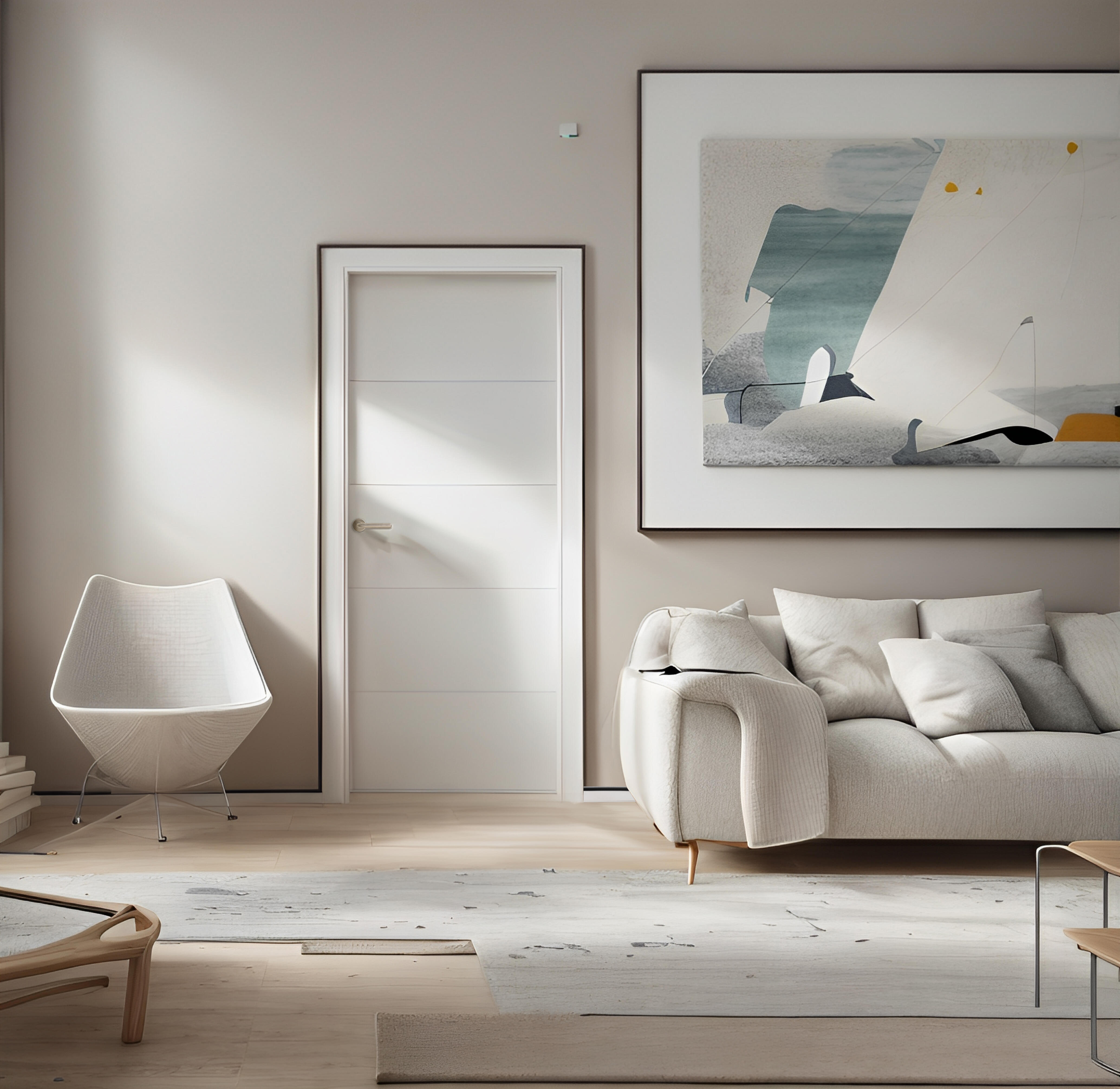 PUERTA INTERIOR EN BLOCK VT5 LACADA U BLANCA RF30 72.5 CM IZQUIERDAERECHA - 2