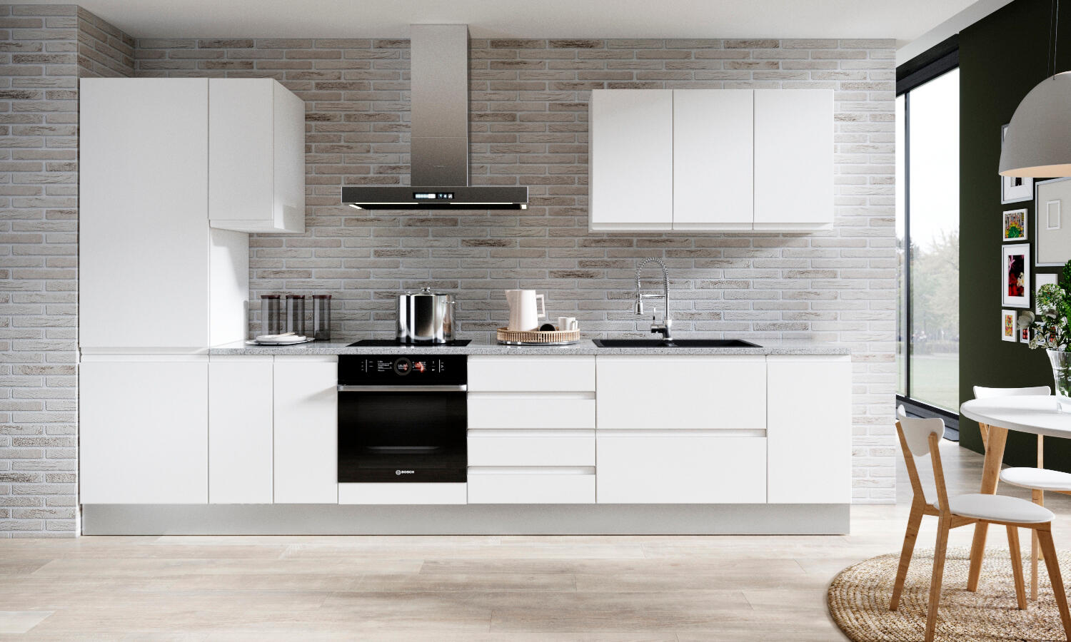 PUERTA PARA MUEBLE DE COCINA MALLORCA BLANCO BRILLO MDF 56X60CM - 2