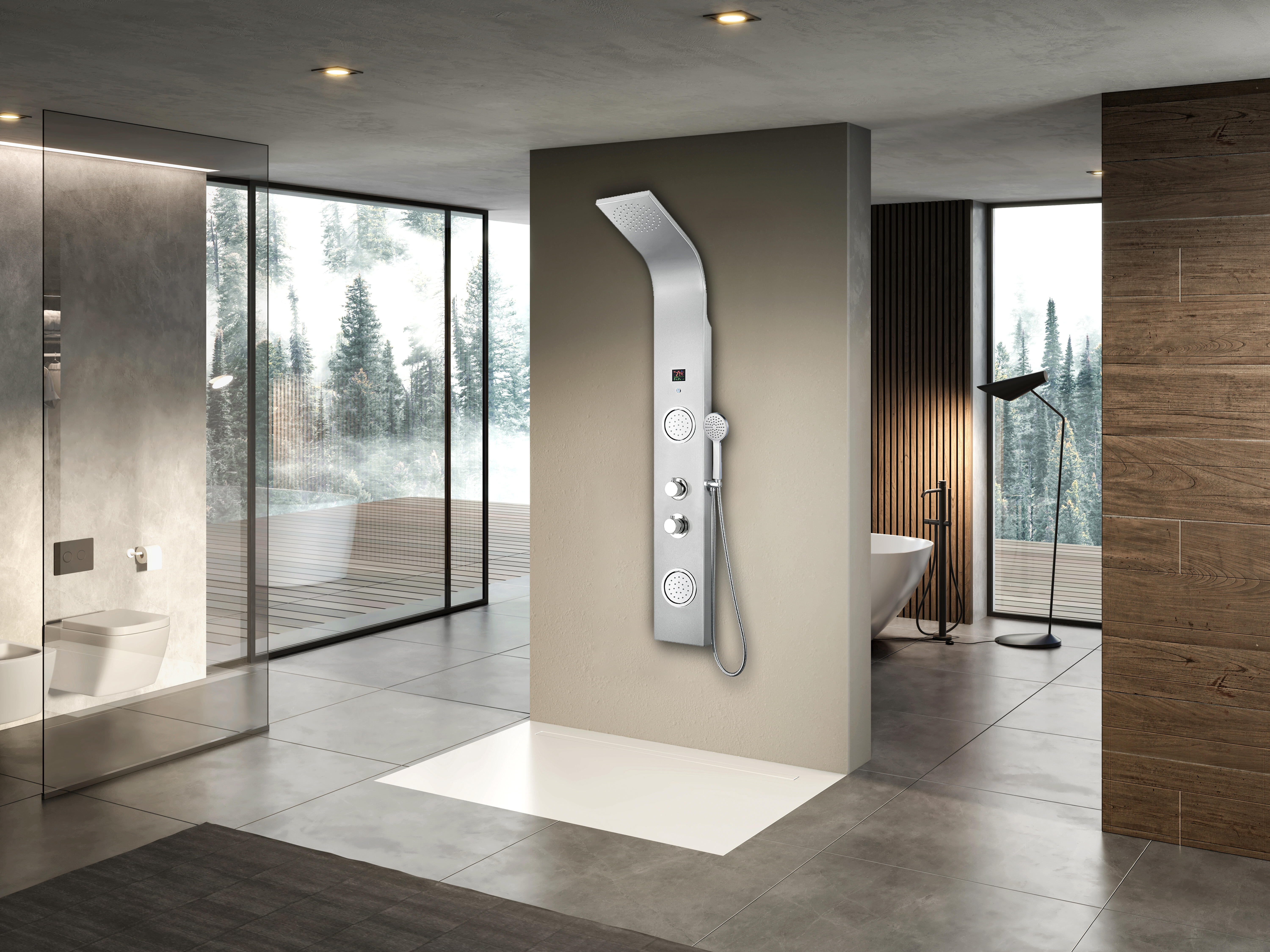 COLUMNA DE DUCHA HIDROMASAJE SNAKE DIGITAL INOXIDABLE - 2