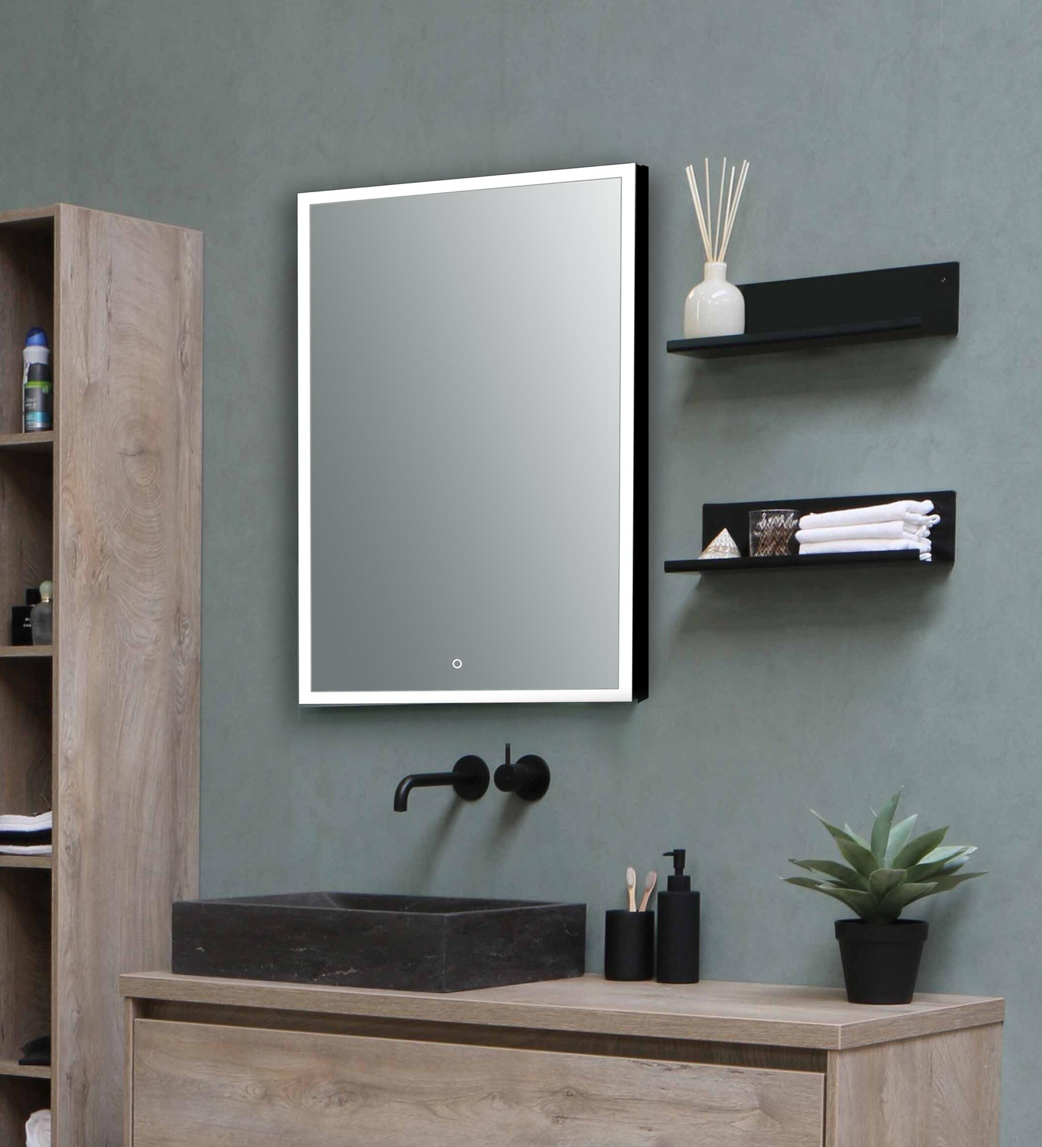 ESPEJO DE BAÑO CON LUZ LED ETNA 80X80CM NEGRO - 3