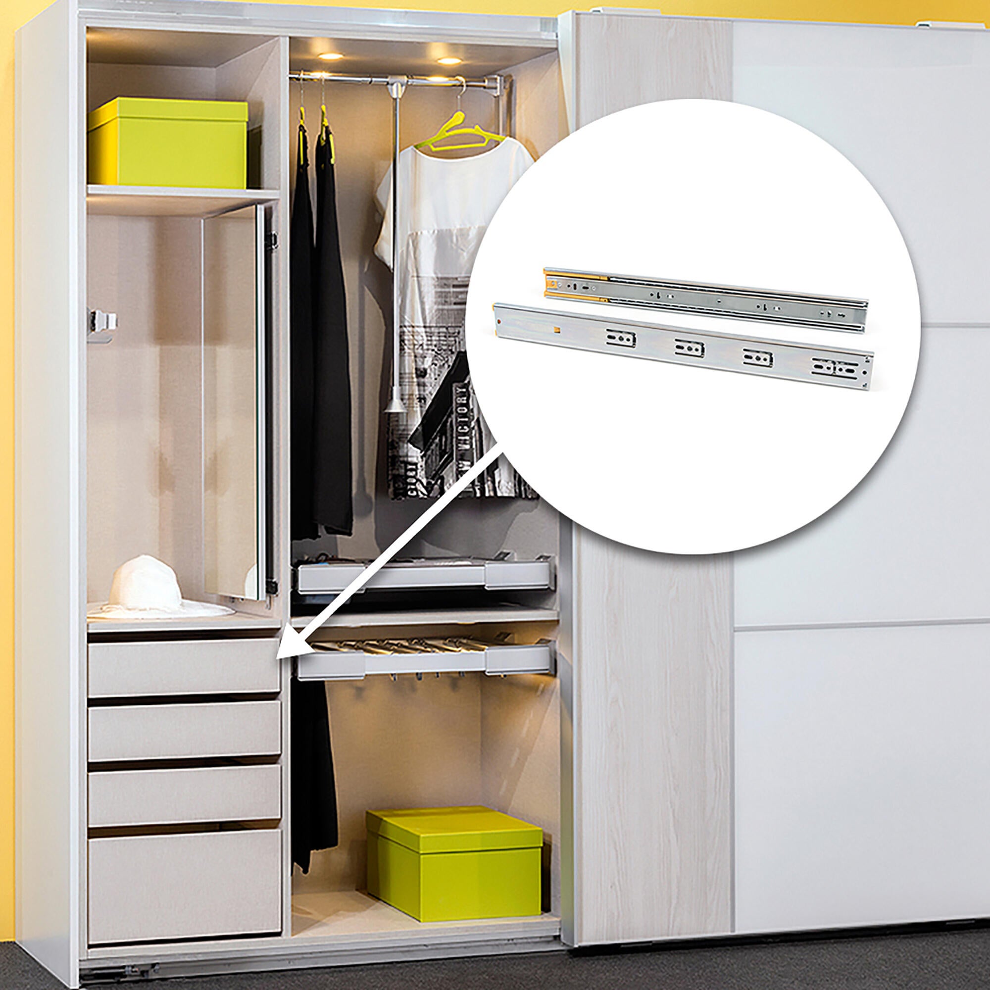 GUÍA PARA CAJÓN 45CM ZINCADA FIJACIÓN LATERAL. - 3