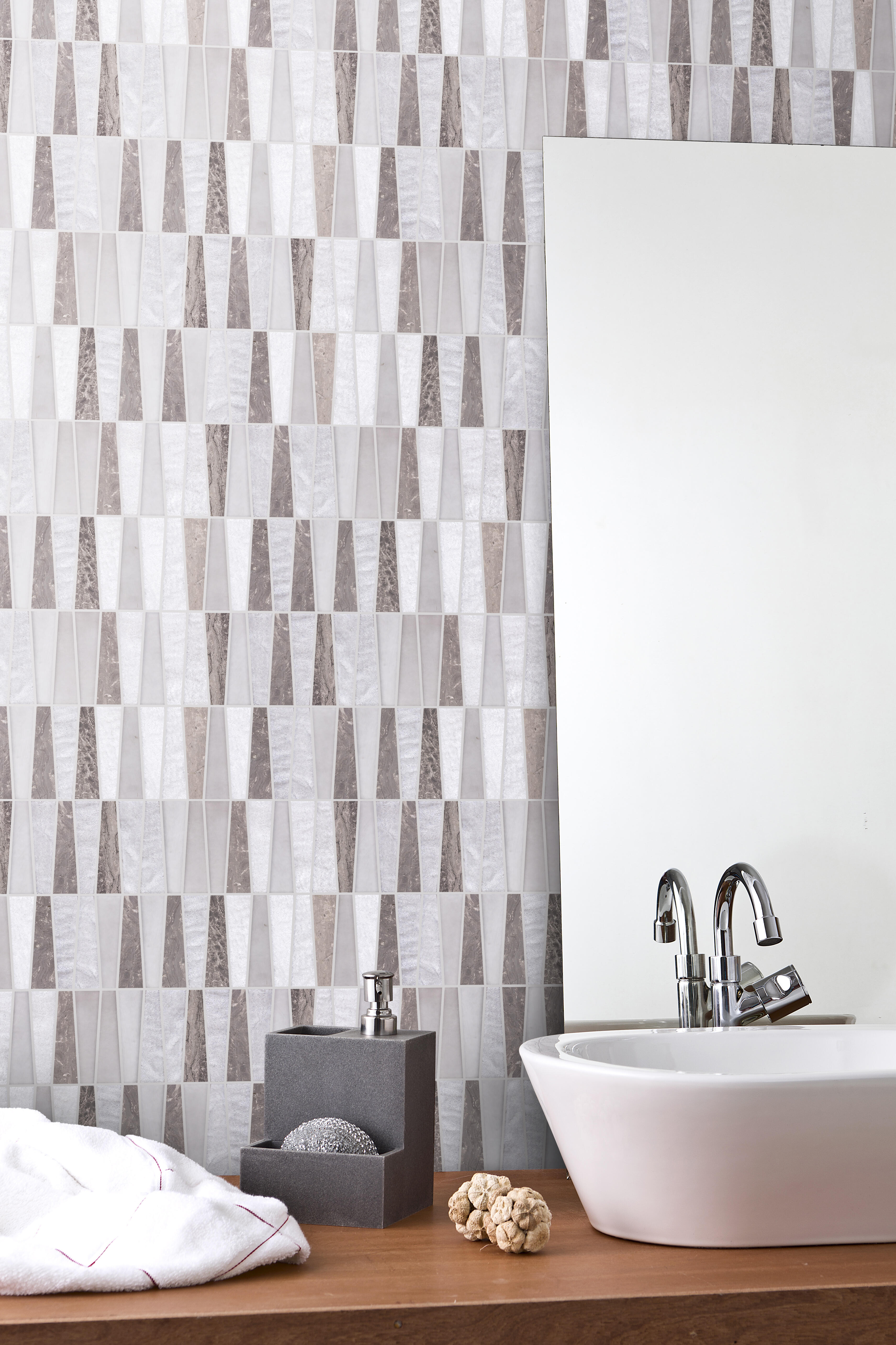 MOSAICO PIEDRA NATURAL 30 X 30 CM. GEOMETRY GREY - 2