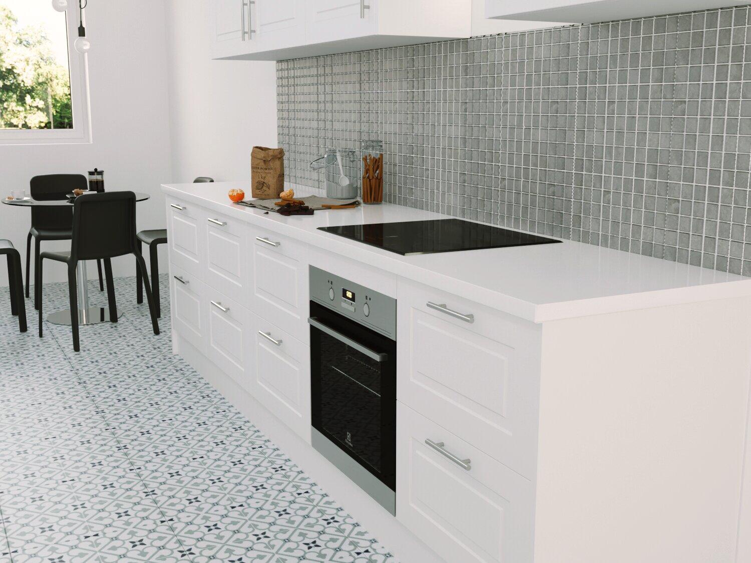 ENCIMERA ACABADO BLANCO BRILLO 180 X 63 X 3,8 CM - 3