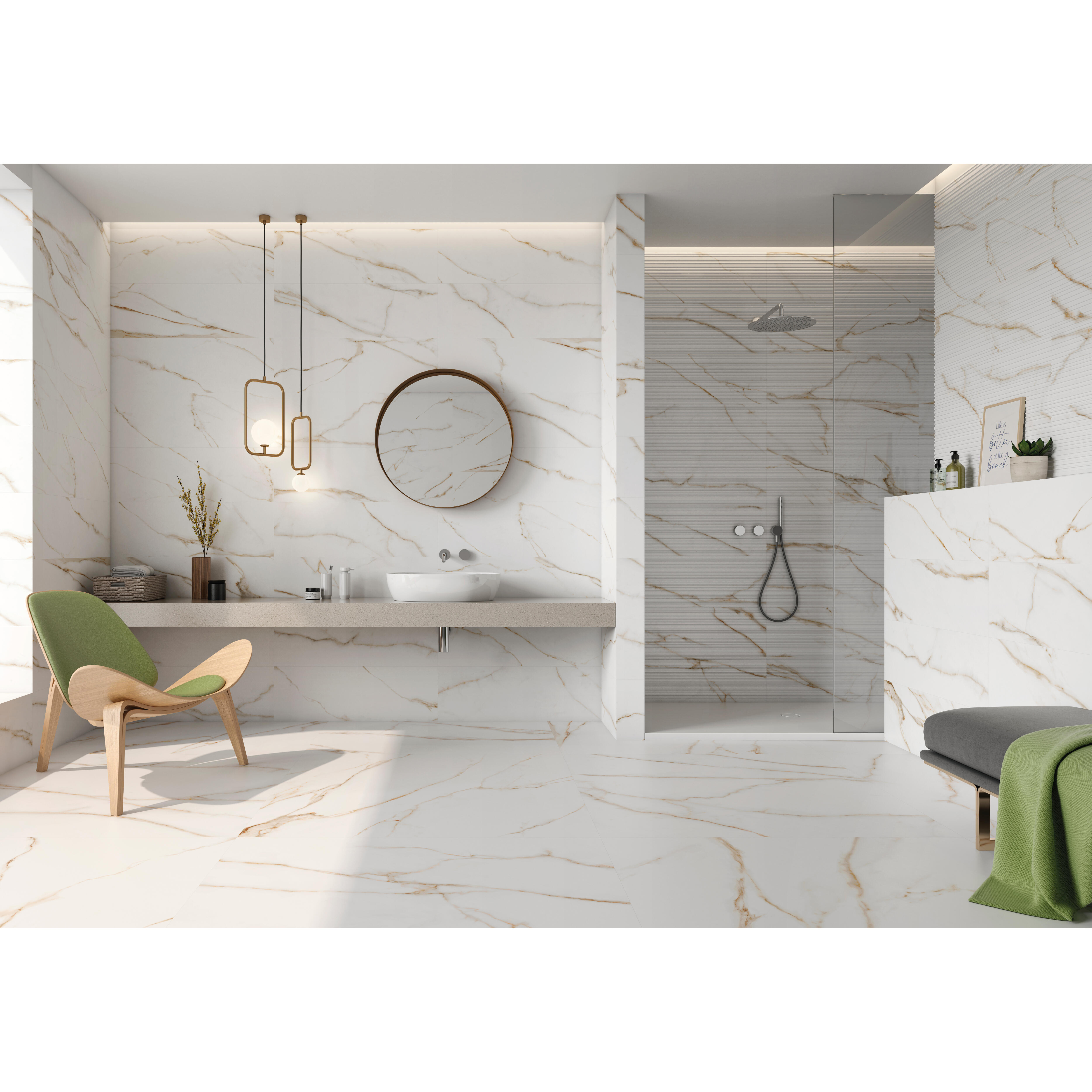 AZULEJO PASTA BLANCA 30X90CM ODISSEY GOLD MATE - 2