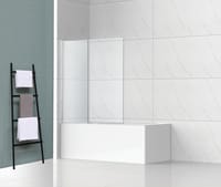 BIOMBO DE BAÑERA 1 HOJA FIJA + 1 HOJA ABATIBLE ADAK 45+60X145CM CROMO - 1