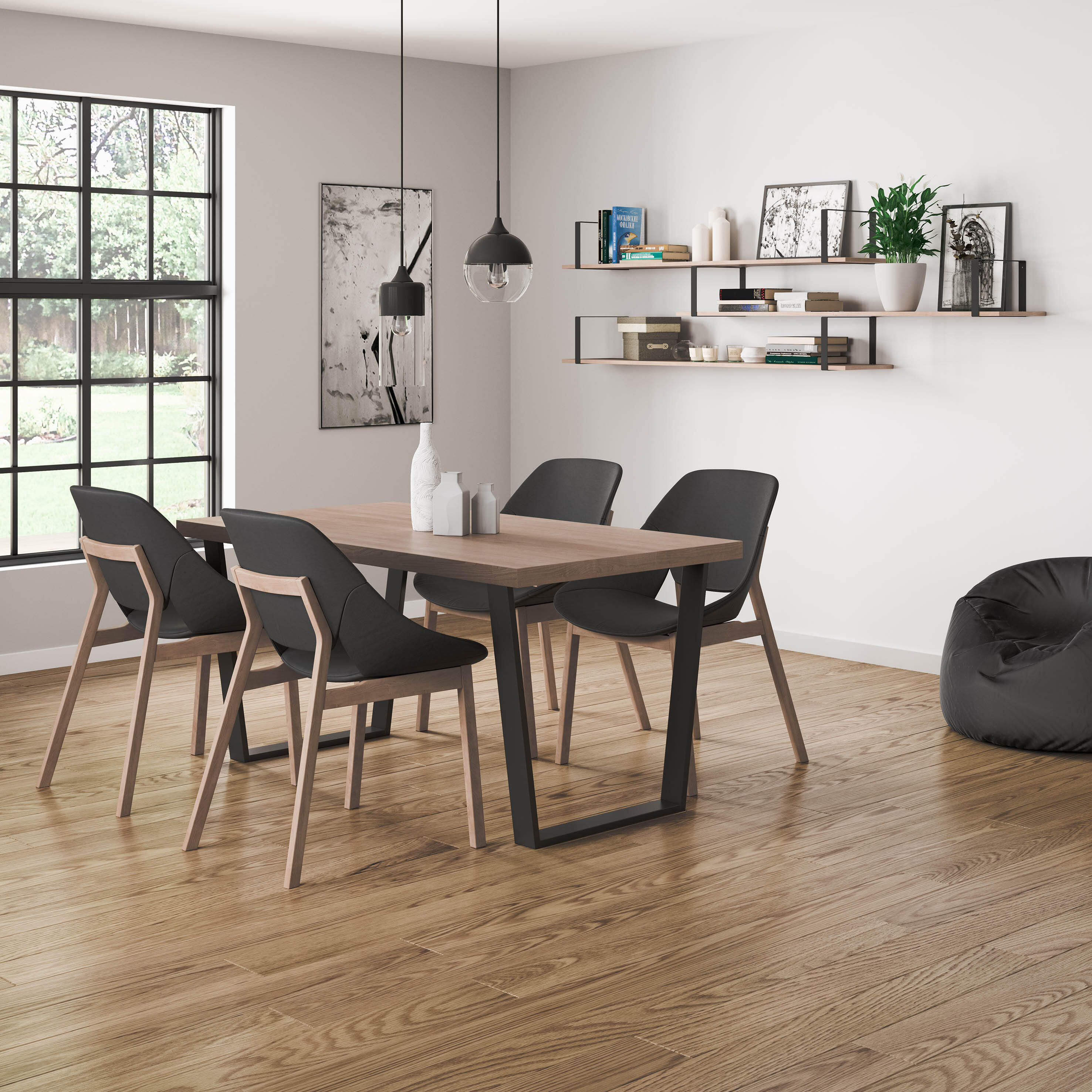 PATA ACERO TRAPECIO INVERTIDO 71.2X78X8CM NEGRO - 4