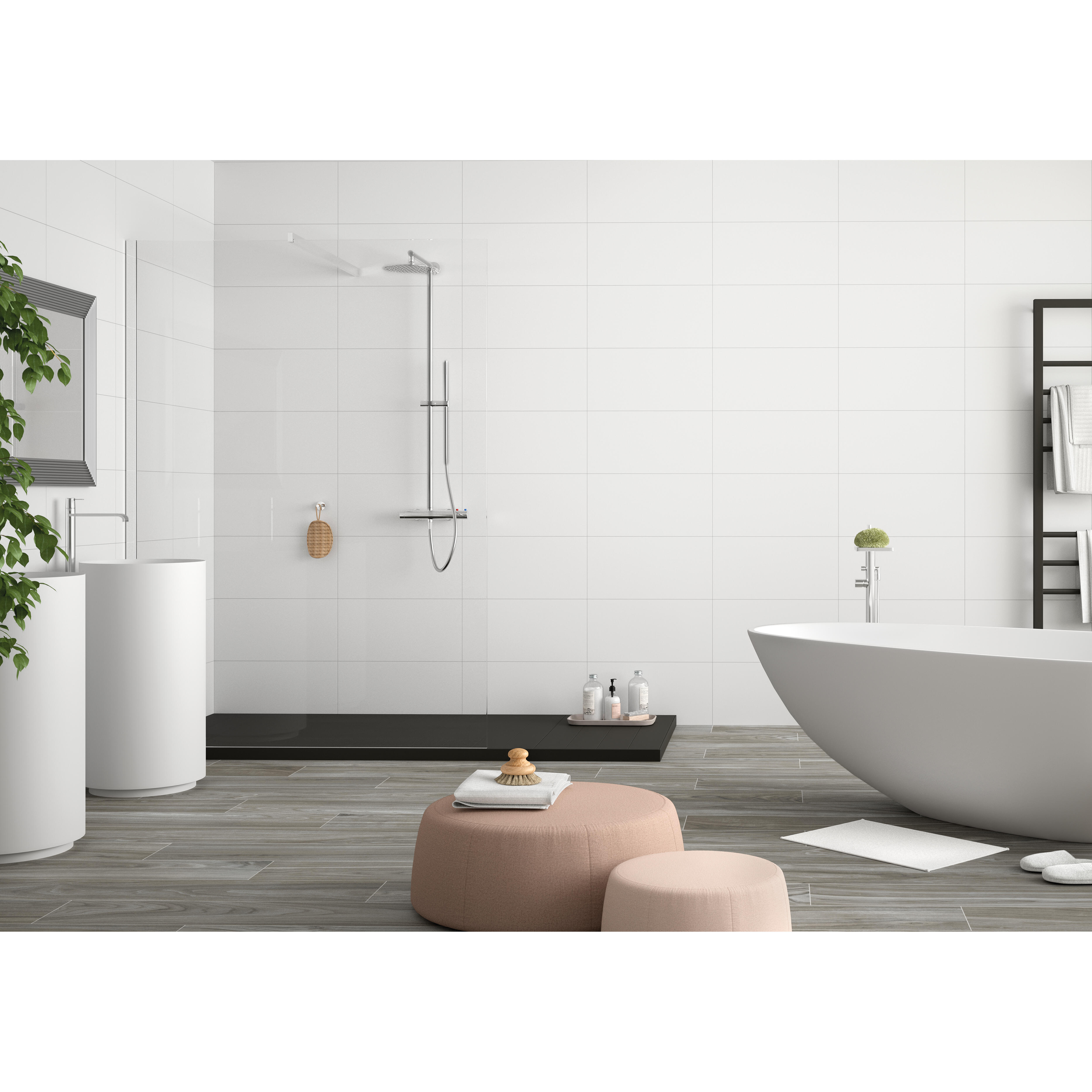 AZULEJO PASTA ROJA 25X50CM OLGA BLANCO MATE - 4