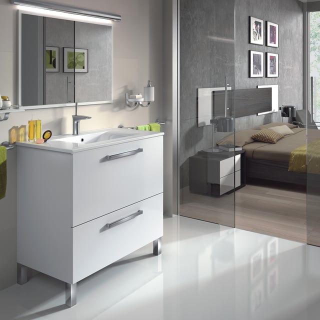 MUEBLE DE BAÑO CON ESPEJO URBAN BLANCO 80X45,5CM