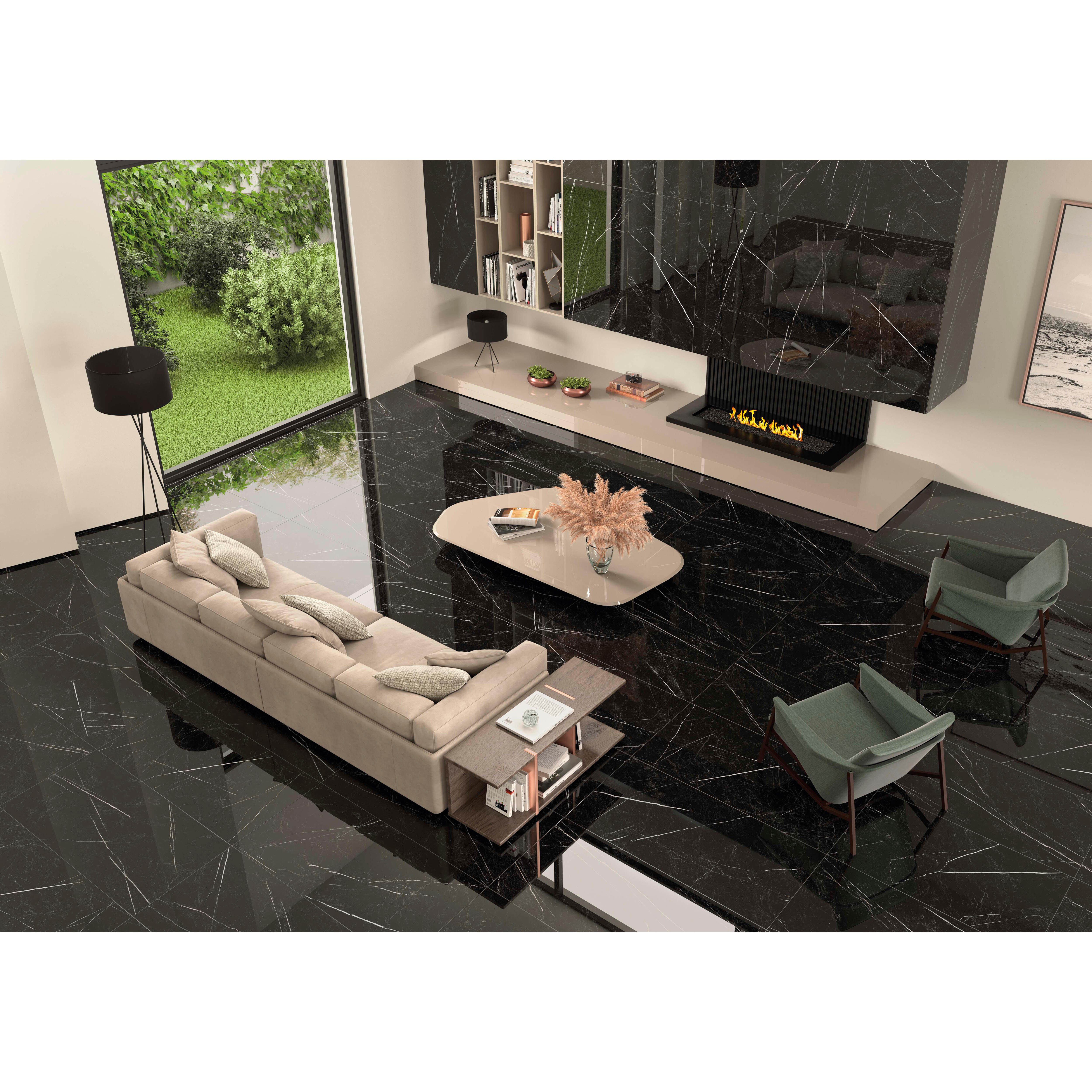 SUELO PORCELÁNICO 59X119CM ESSENZIAL NEGRO PULIDO - 5