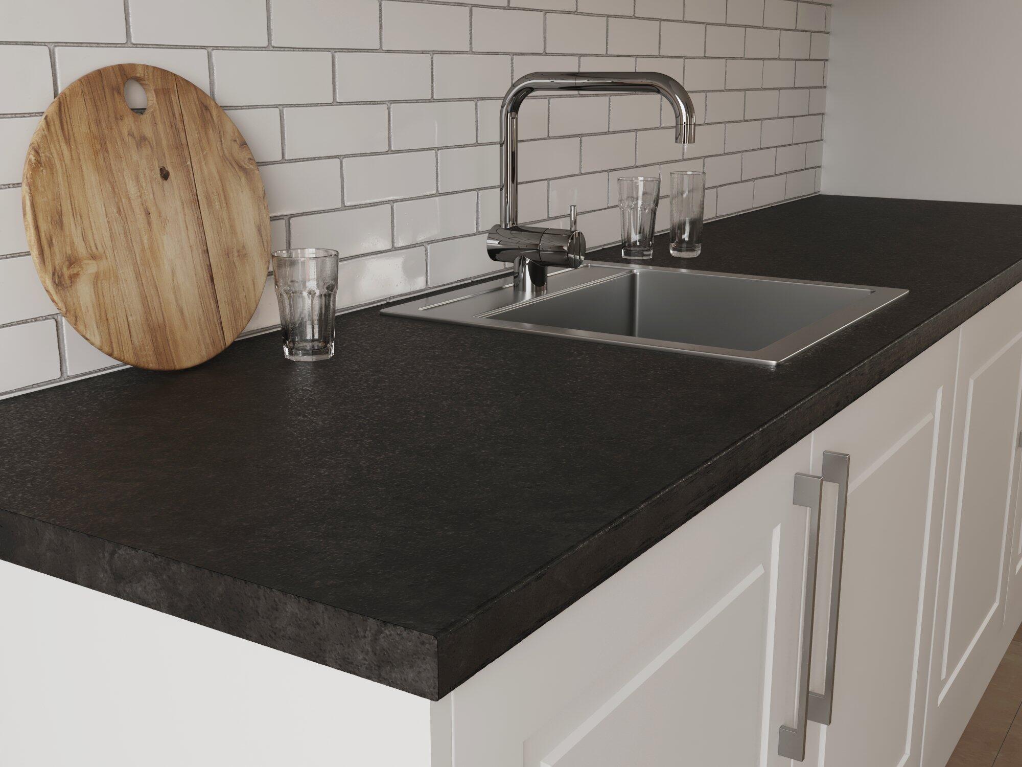 ENCIMERA ACABADO PIZARRA NEGRA 180 X 63 X 3 CM - 2