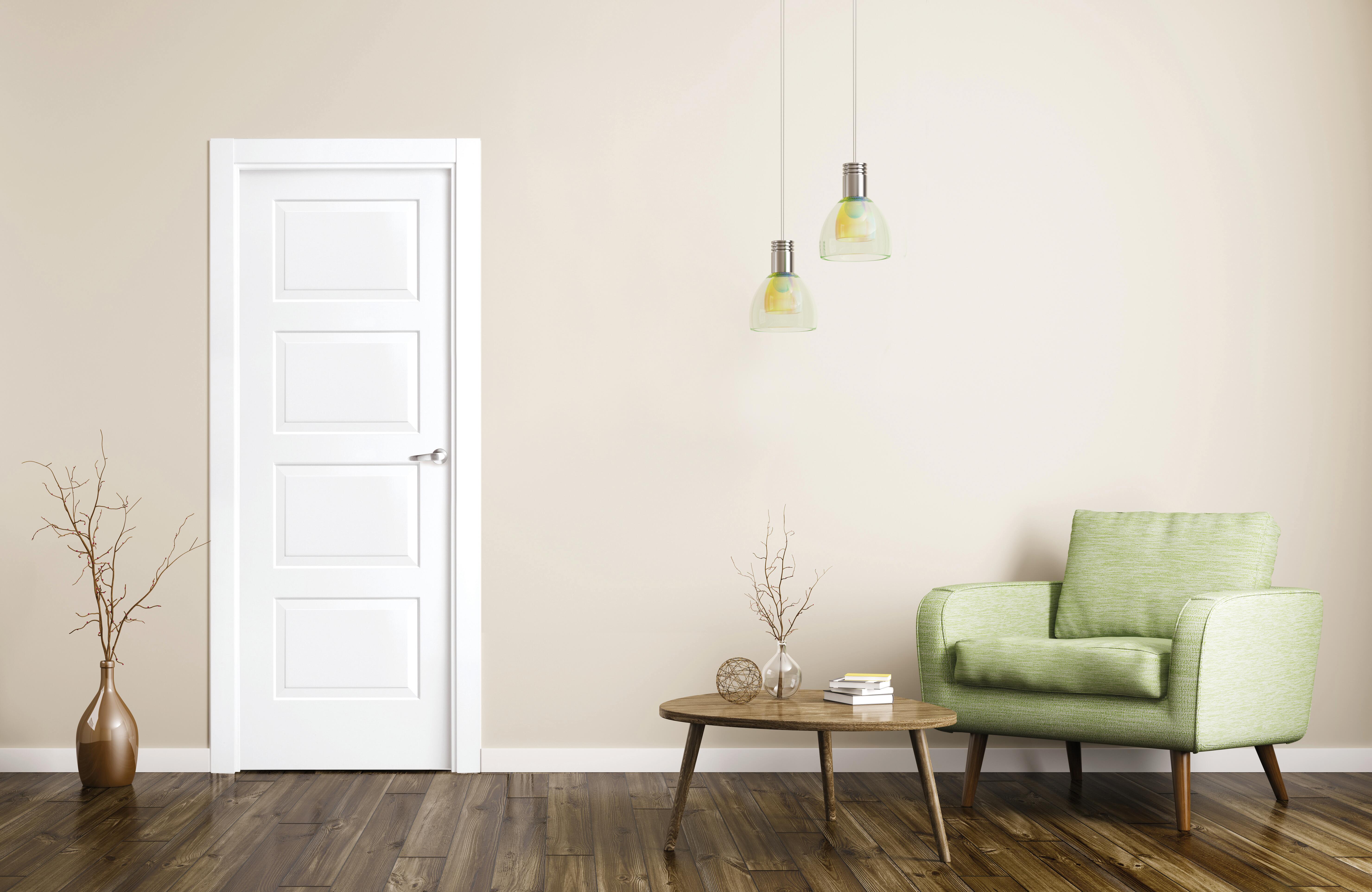 PUERTA ABATIBLE EN BLOCK LACADA BLANCA 62,5CM CIEGA DERECHA - 2