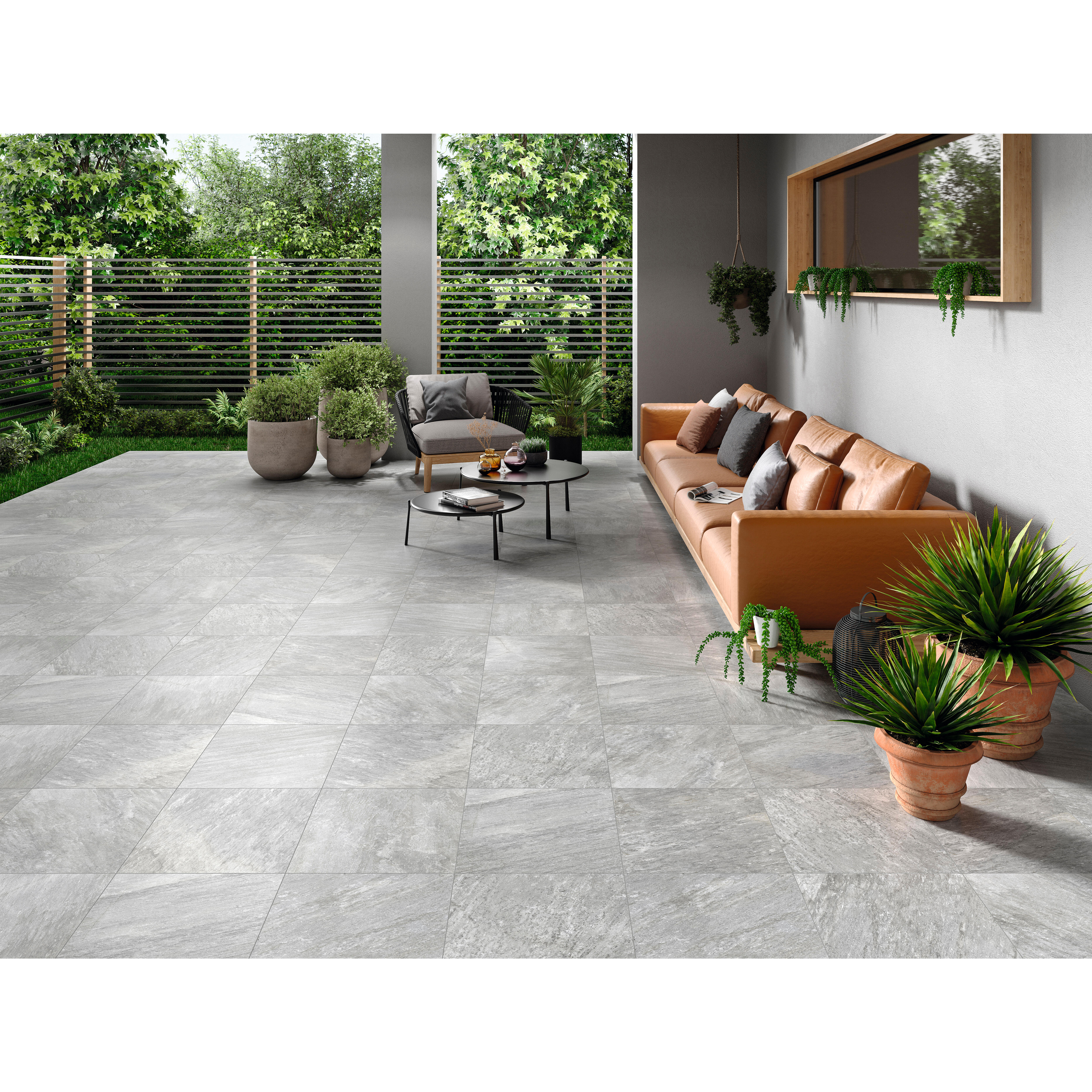 BALDOSA EXTERIOR  PORCELÁNICO 45X45CM FOCUS GRIS - 2