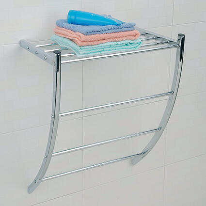 TOALLERO DE BAÑO PARED CON ESTANTE - 2