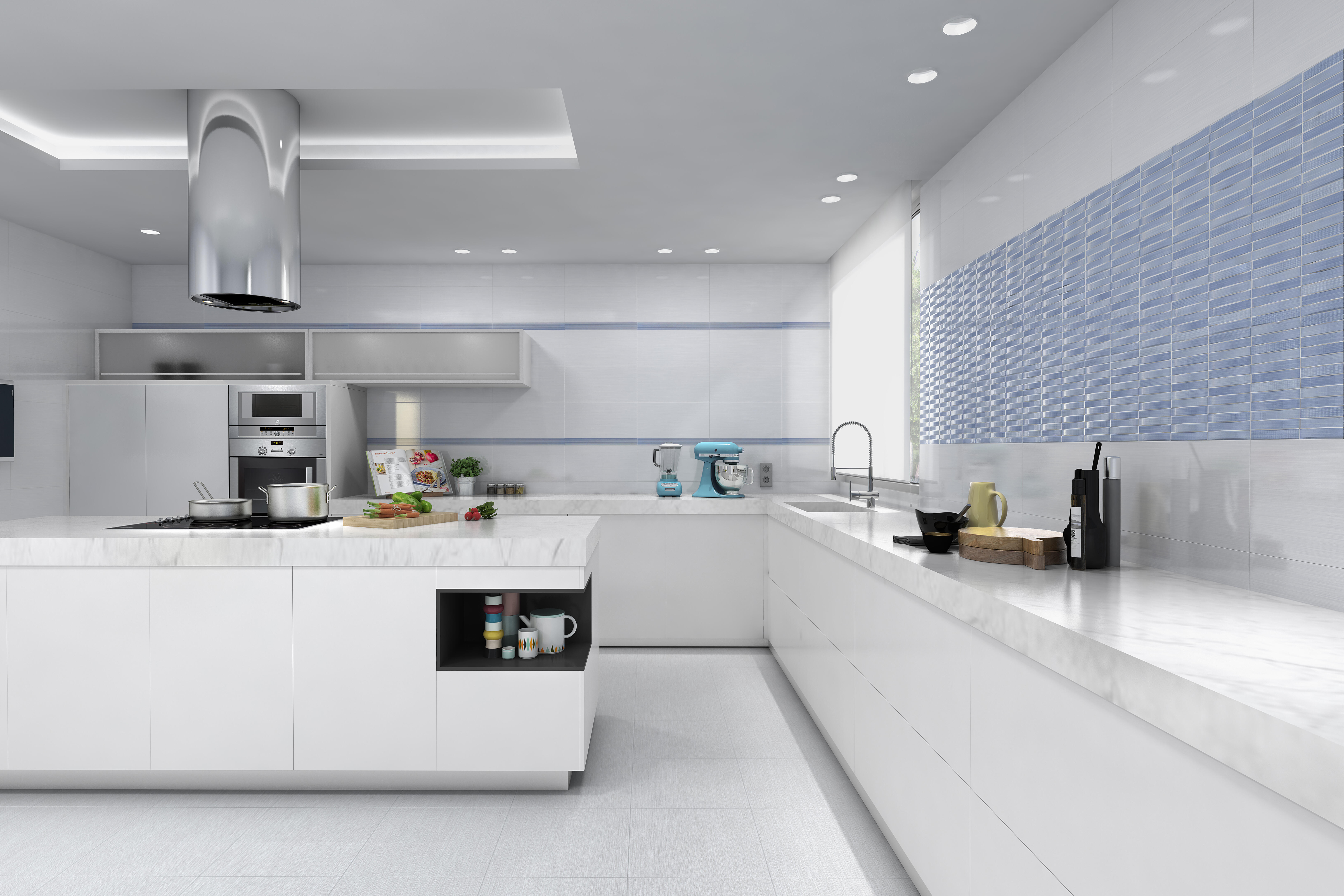 AZULEJO PASTA BLANCA 25X50 CM. CHAMAREL DECOR AZUL - 2