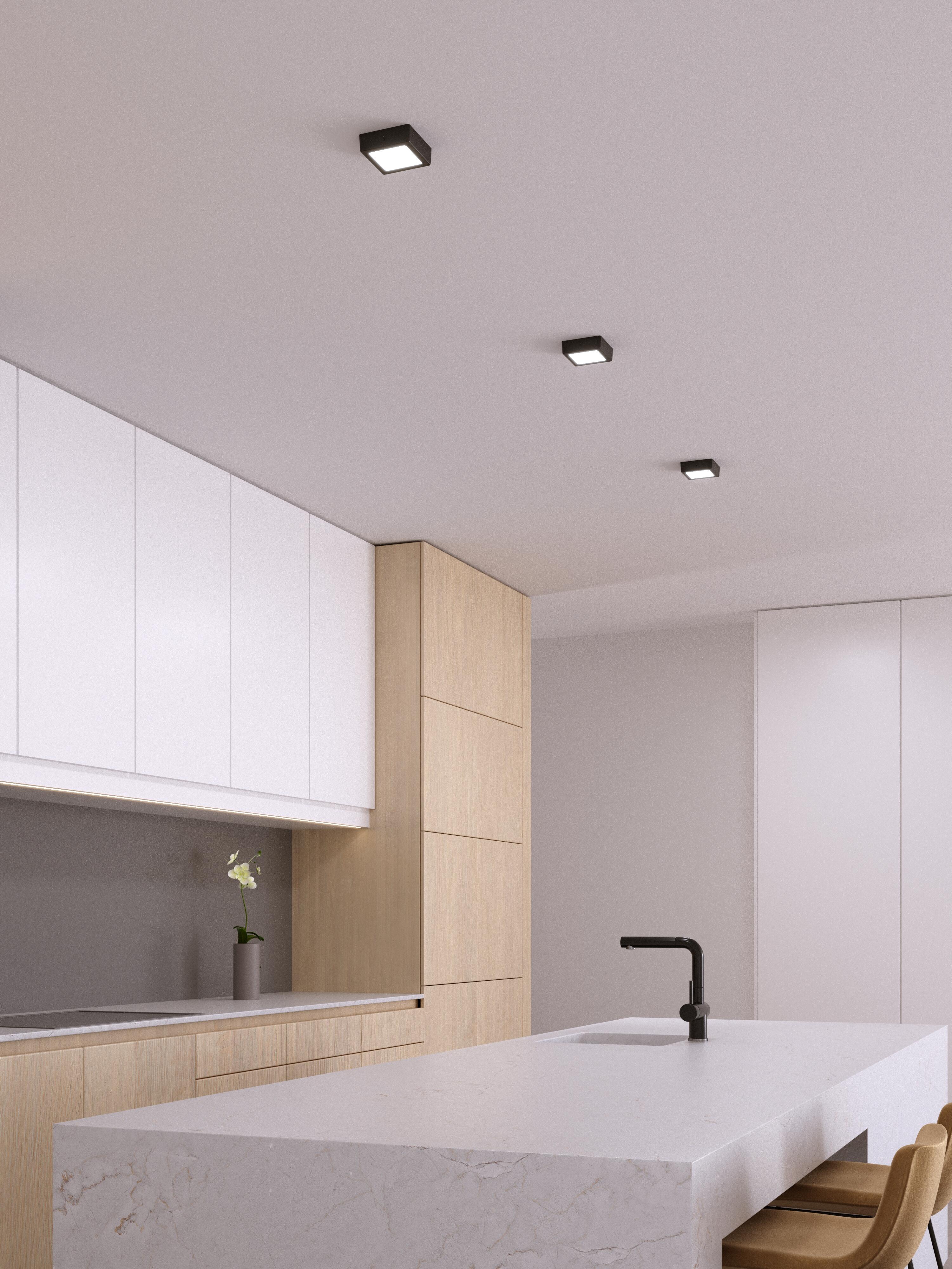 DOWNLIGHT SUPERFICIE CUADRADO NEGRO 6W CCT - 3