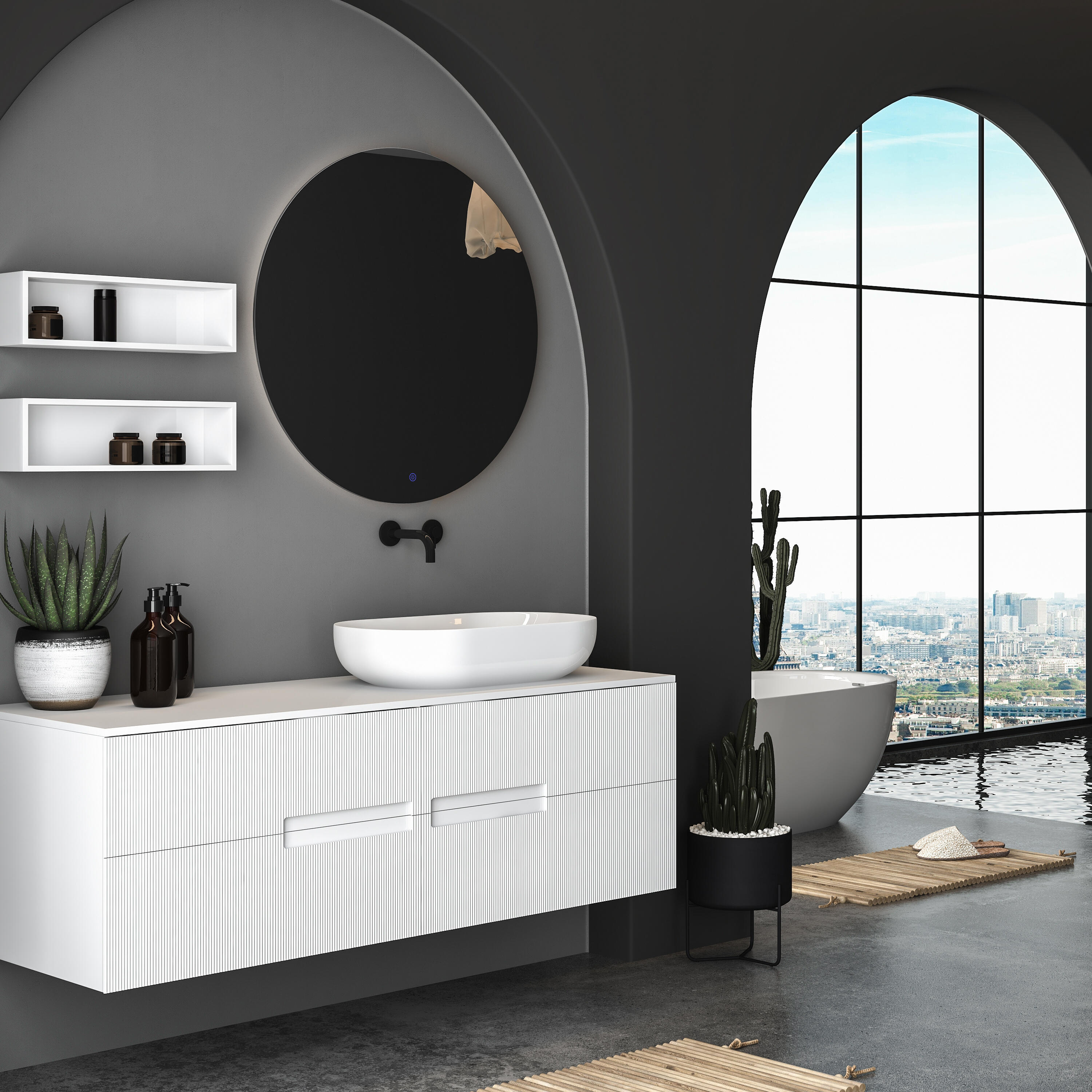 ESPEJO DE BAÑO CON LUZ LED ROUND Ø80CM - 2