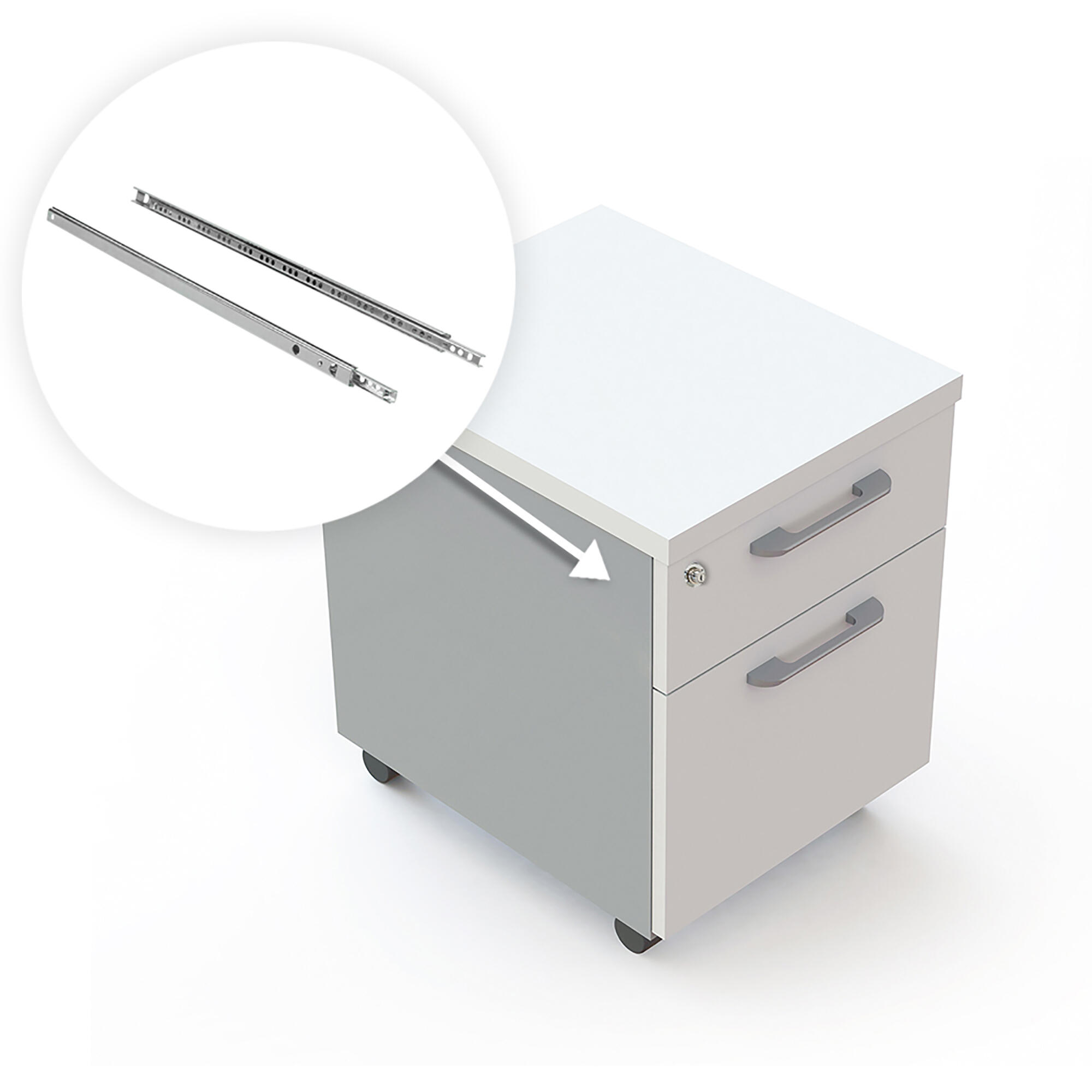 GUÍA PARA CAJÓN 342X17MM ZINCADA FIJACION LATERAL - 3