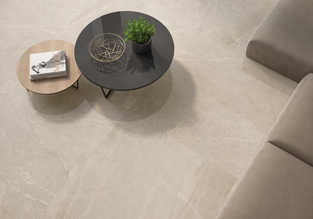 Carrelage sol intérieur effet marbre l.60 x L. 60 cm - Ter Beige brillant