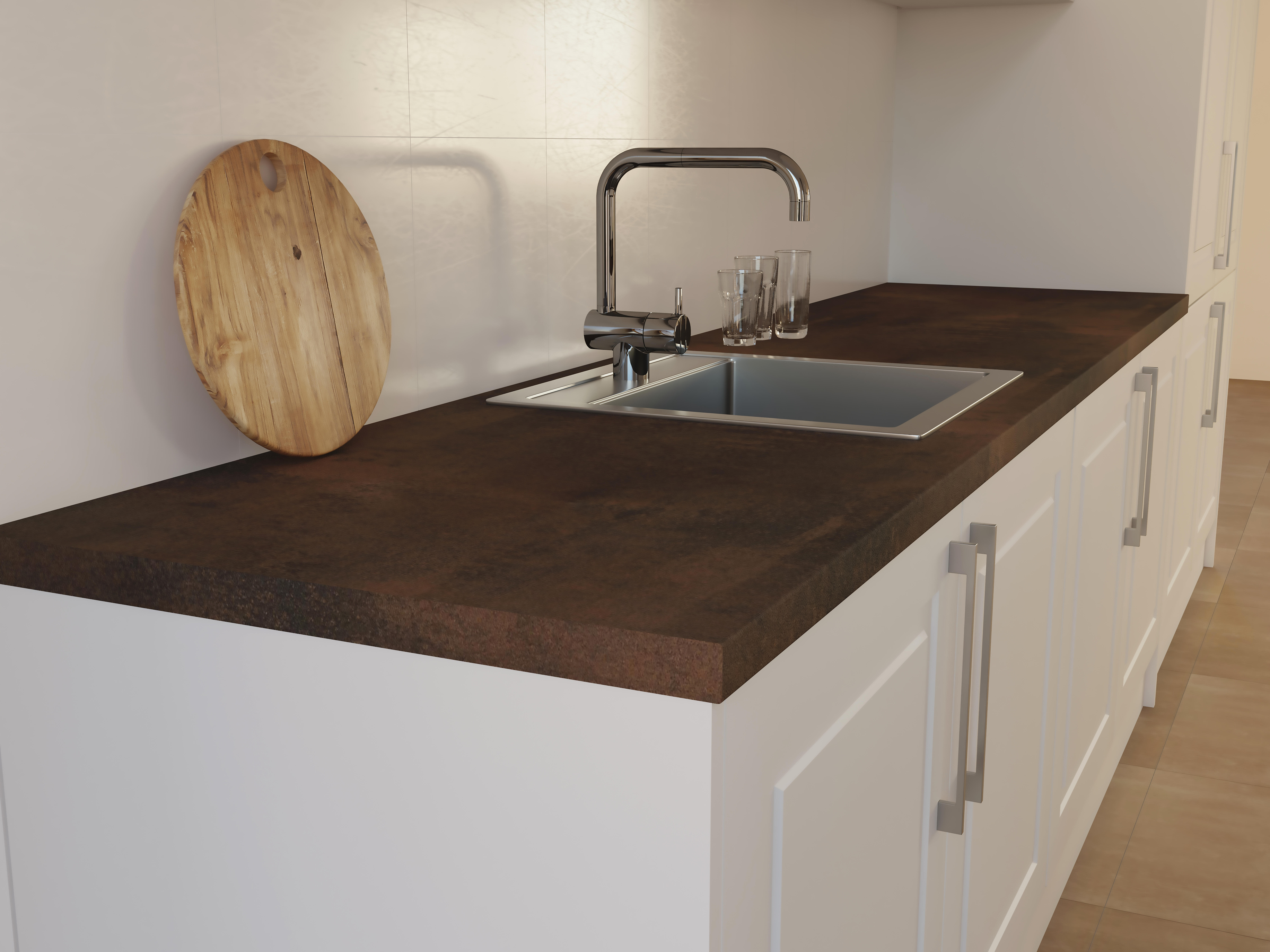 ENCIMERA ACABADO ÓXIDO 180 X 63 X 3,8 CM - 2