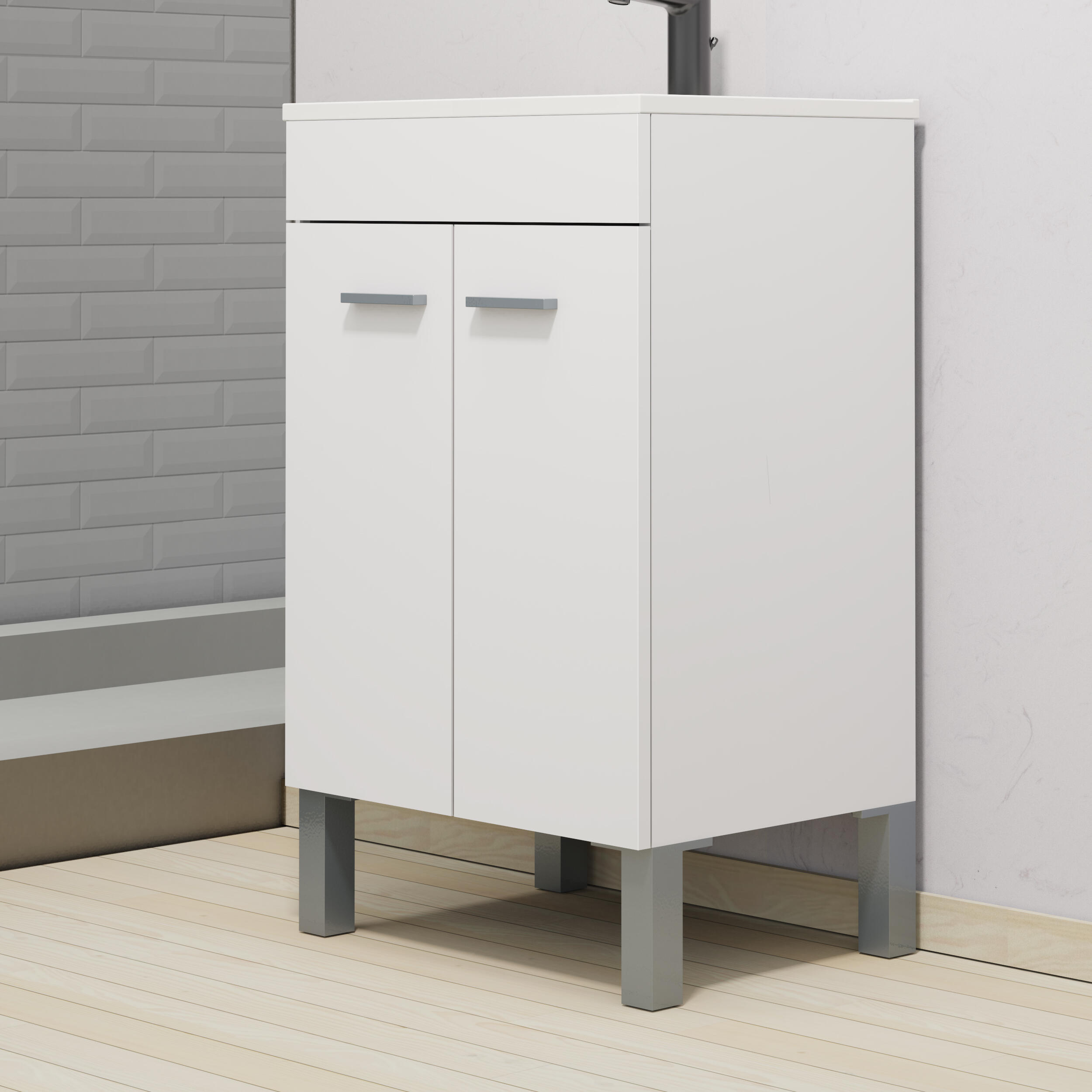 MÓVEL BANHO ECO 50 cm 2 PORTAS BRANCO - 3