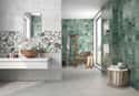AZULEJO PASTA ROJA 31.6X60CM VANITY FLOWER GREEN - 5