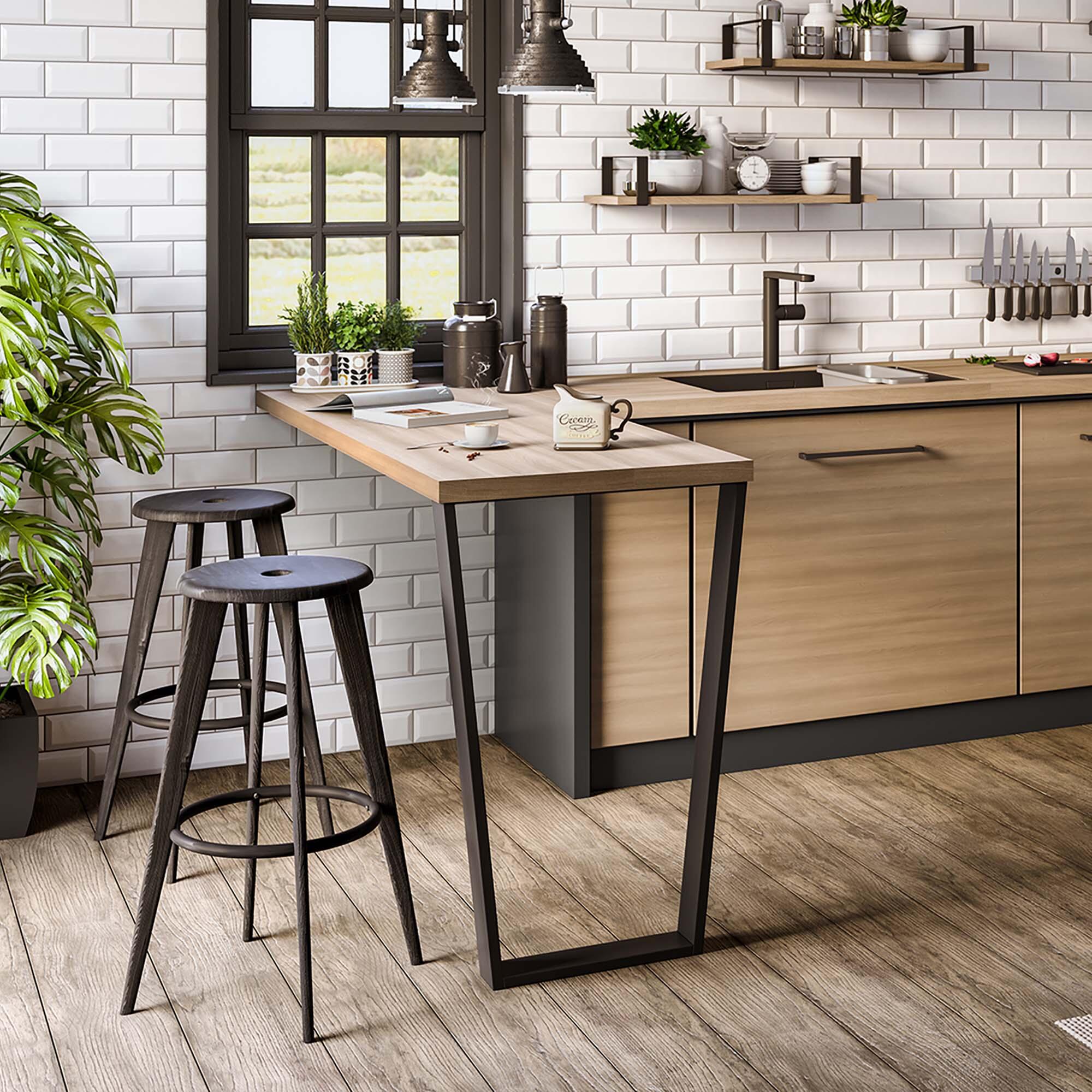 PATA ACERO TRAPECIO INVERTIDO 87.2X58X8CM NEGRO - 3