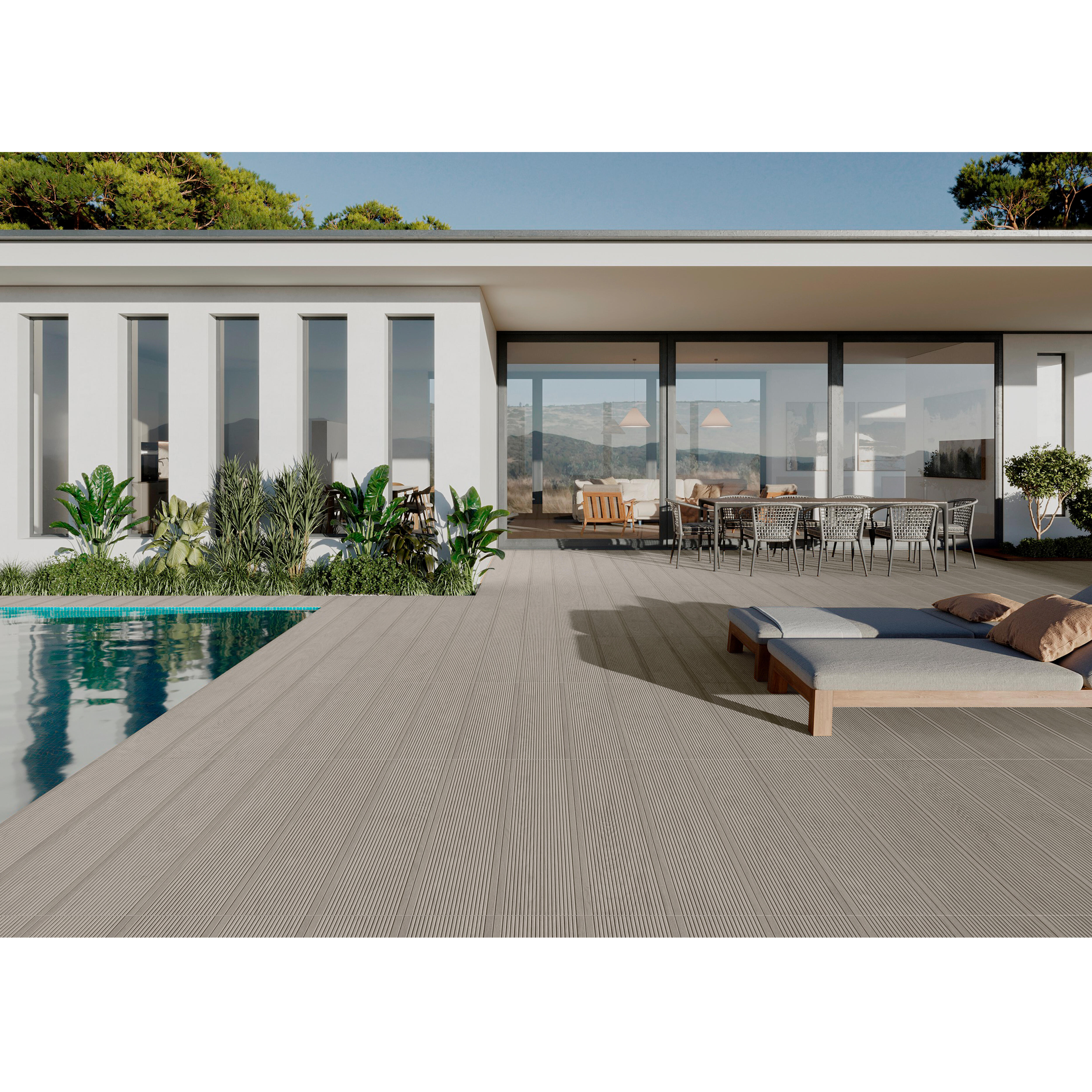 SUELO PORCELANICO 23X120CM TEXU DECK GRIS - 2