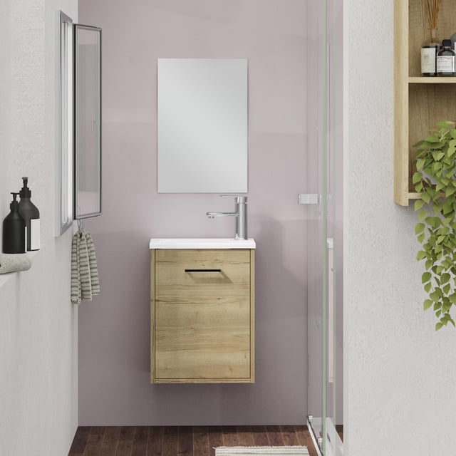 CONJUNTO MUEBLE DE BAÑO MAYA ROBLE 40X22CM 1 PUERTA