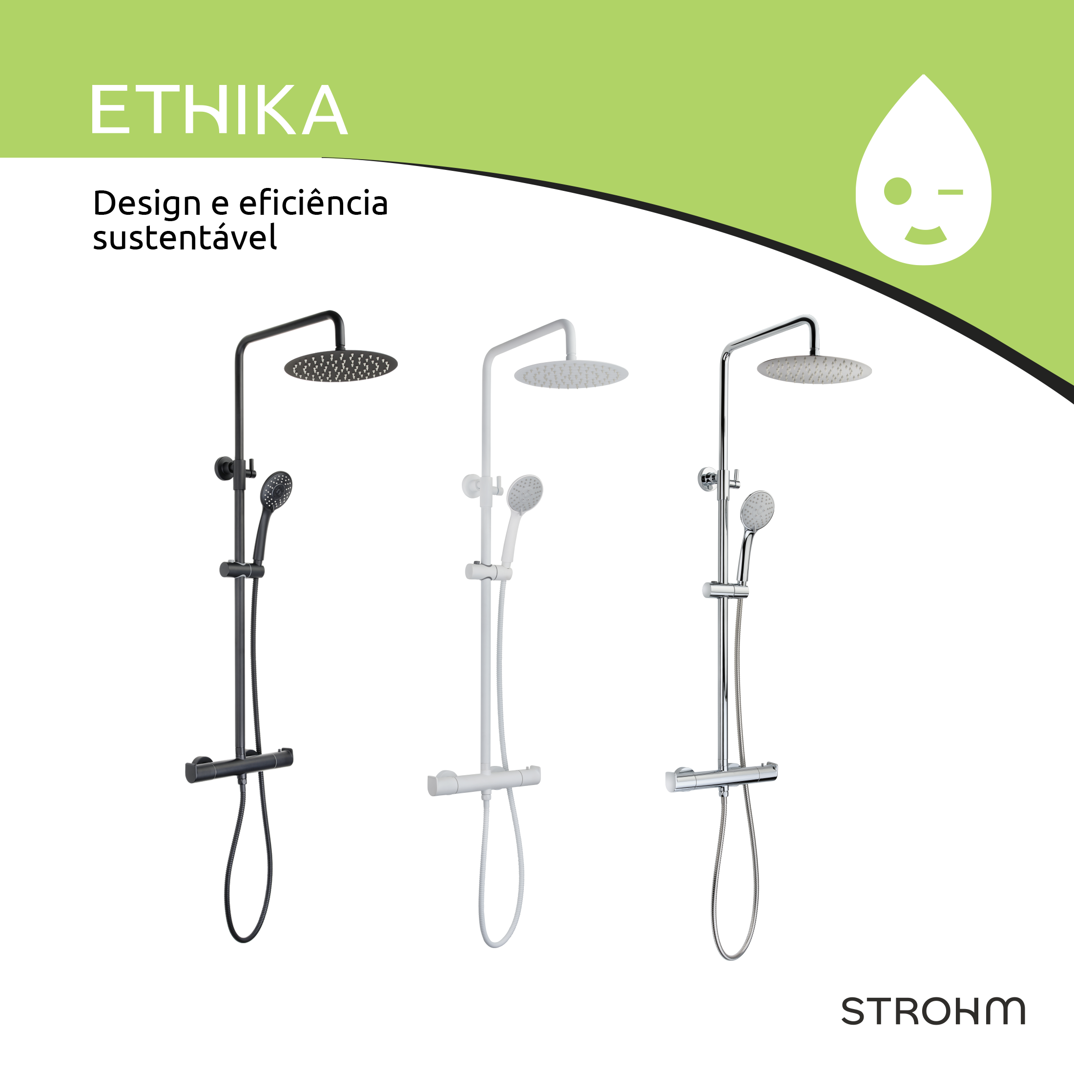 Conjunto de duche termostático cromado Ethika - 7