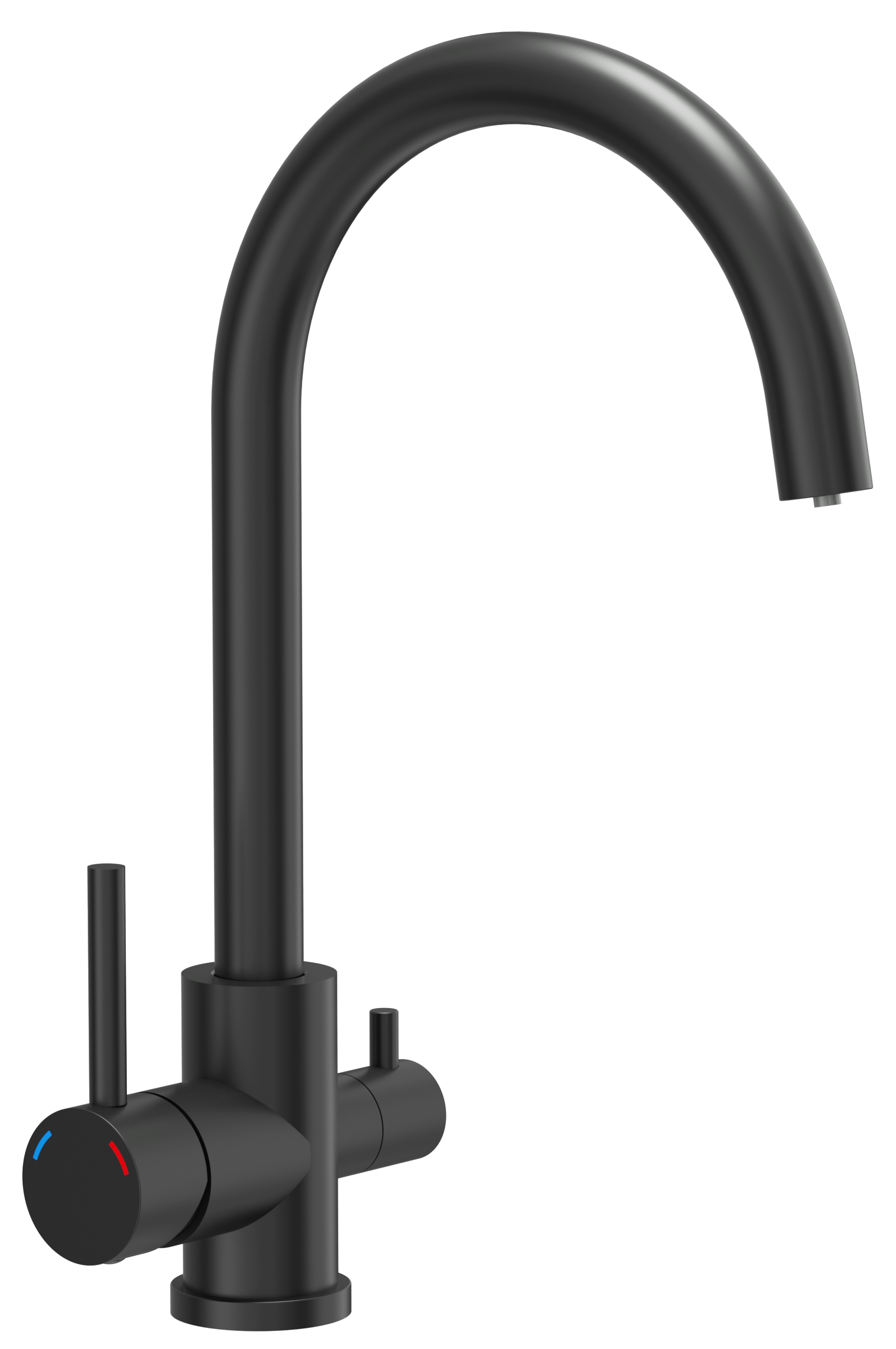 Bateria kuchenna filtrująca Clio czarny mat wylewka 35 Quadron