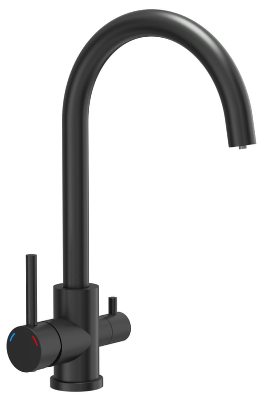 Bateria kuchenna filtrująca Clio czarny mat wylewka 35 Quadron