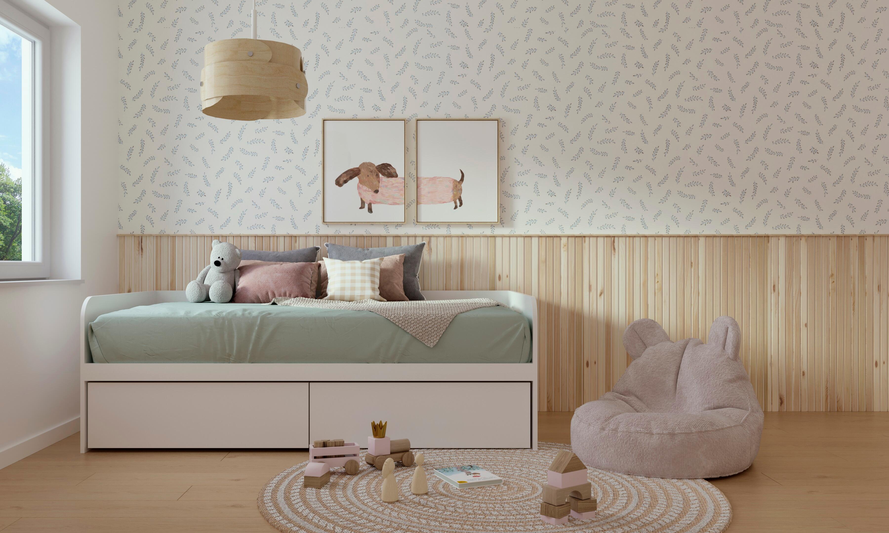 Painel ripado em madeira pinho fundo branco 2400X170x13MM - 2