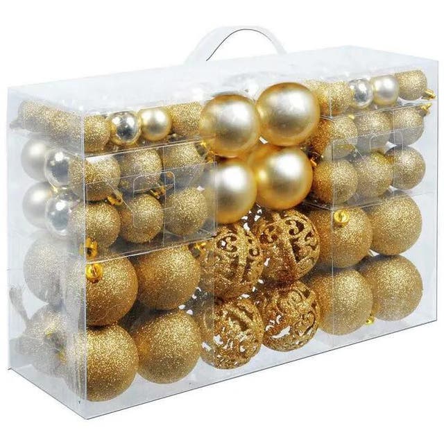 Set di 100 palline per albero color oro