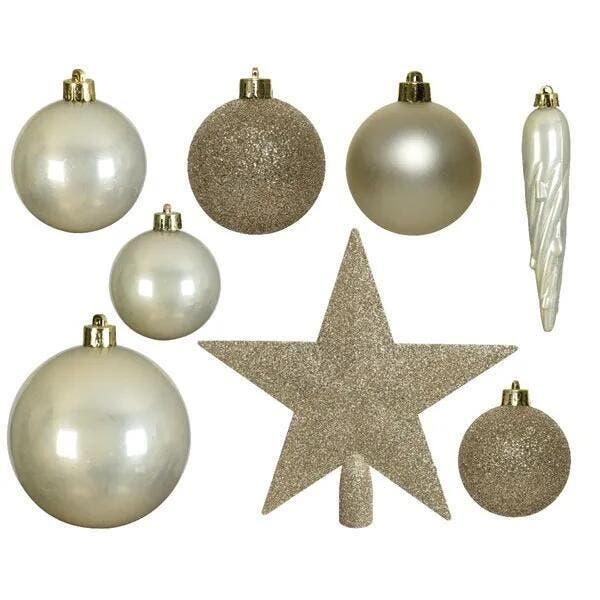 Set di decori e puntale per albero