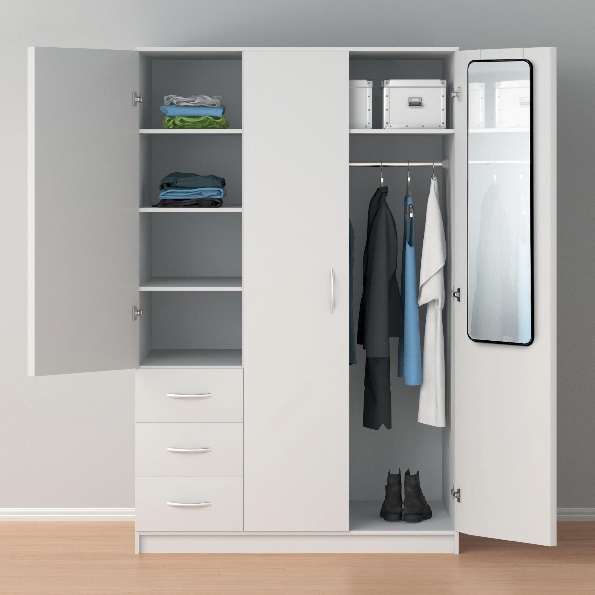 Espejo enmarcado de pared o puerta rectangular polipropileno negro brillante  de 30 x120 cm - 2