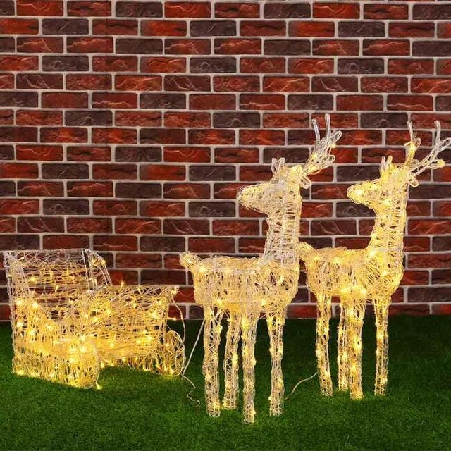 Slitta e renne natalizie 3D luminose