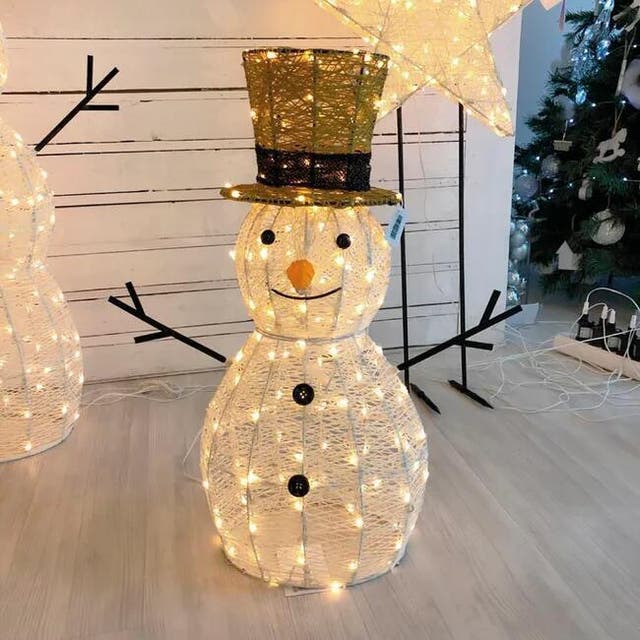 Pupazzo di neve decorativo con 160 lampadine
