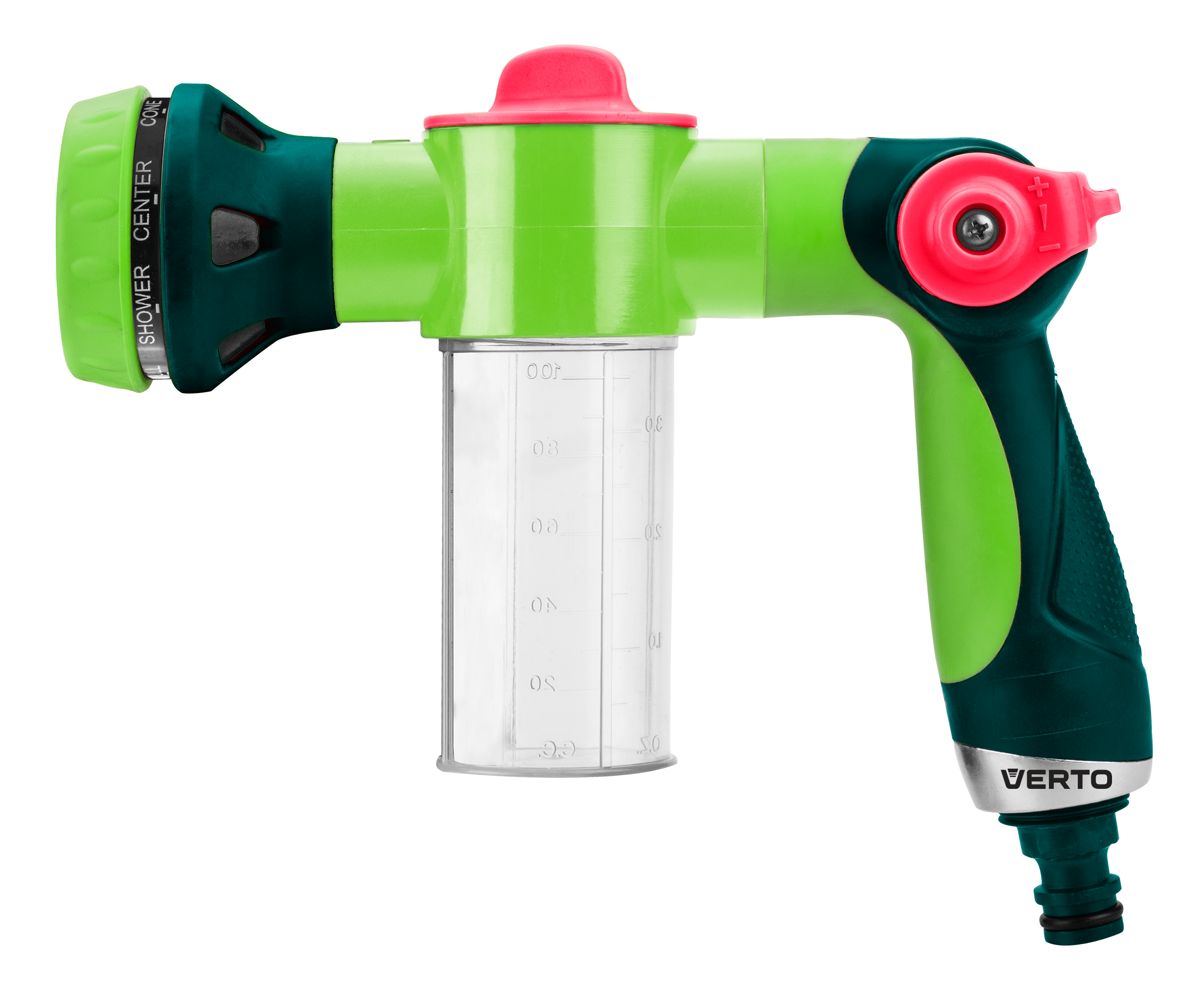 Pistolet do podlewania z pojemnikiem na detergent VERTO