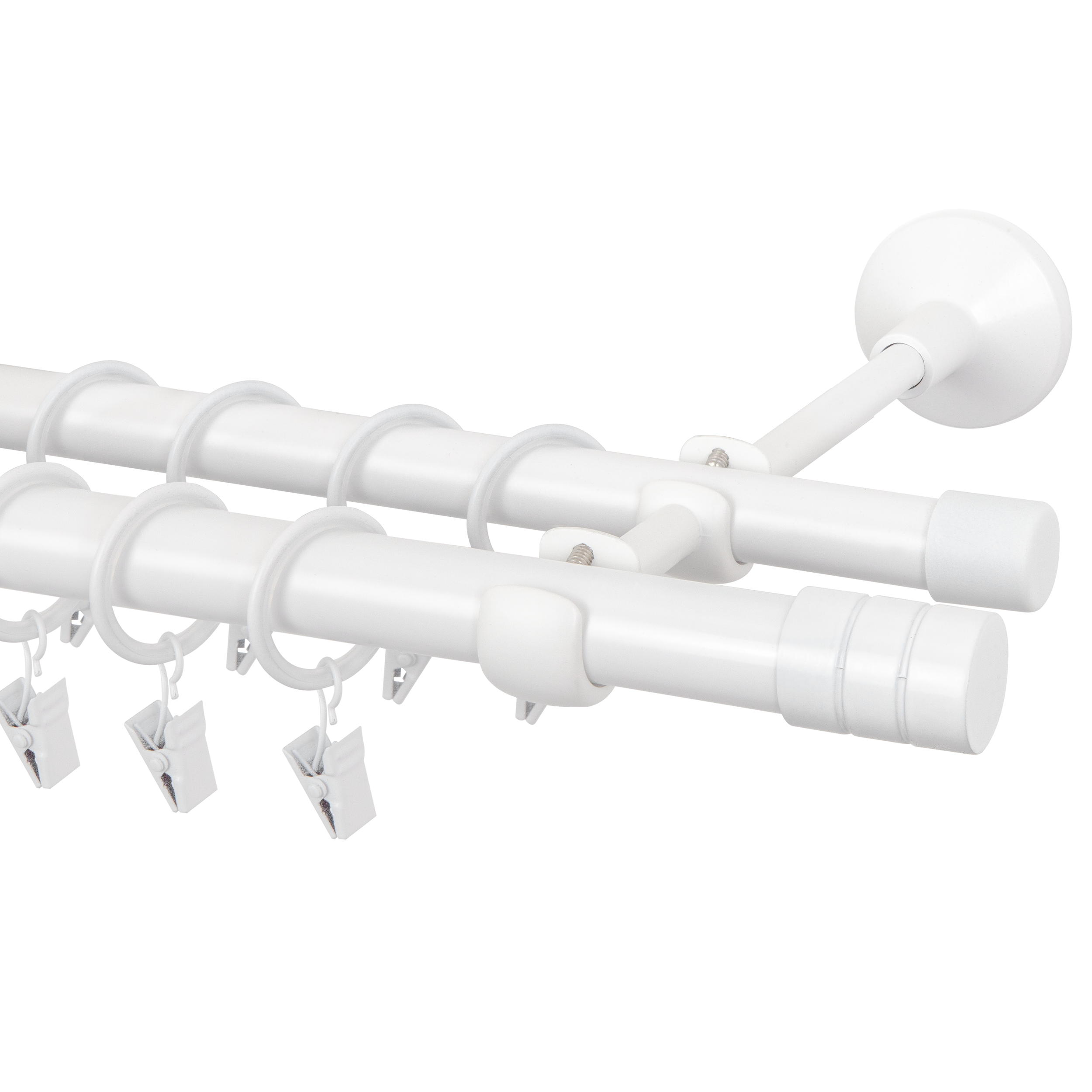 Karnisz Forio 300 cm podwójny biały mat 16/19 mm Inspire