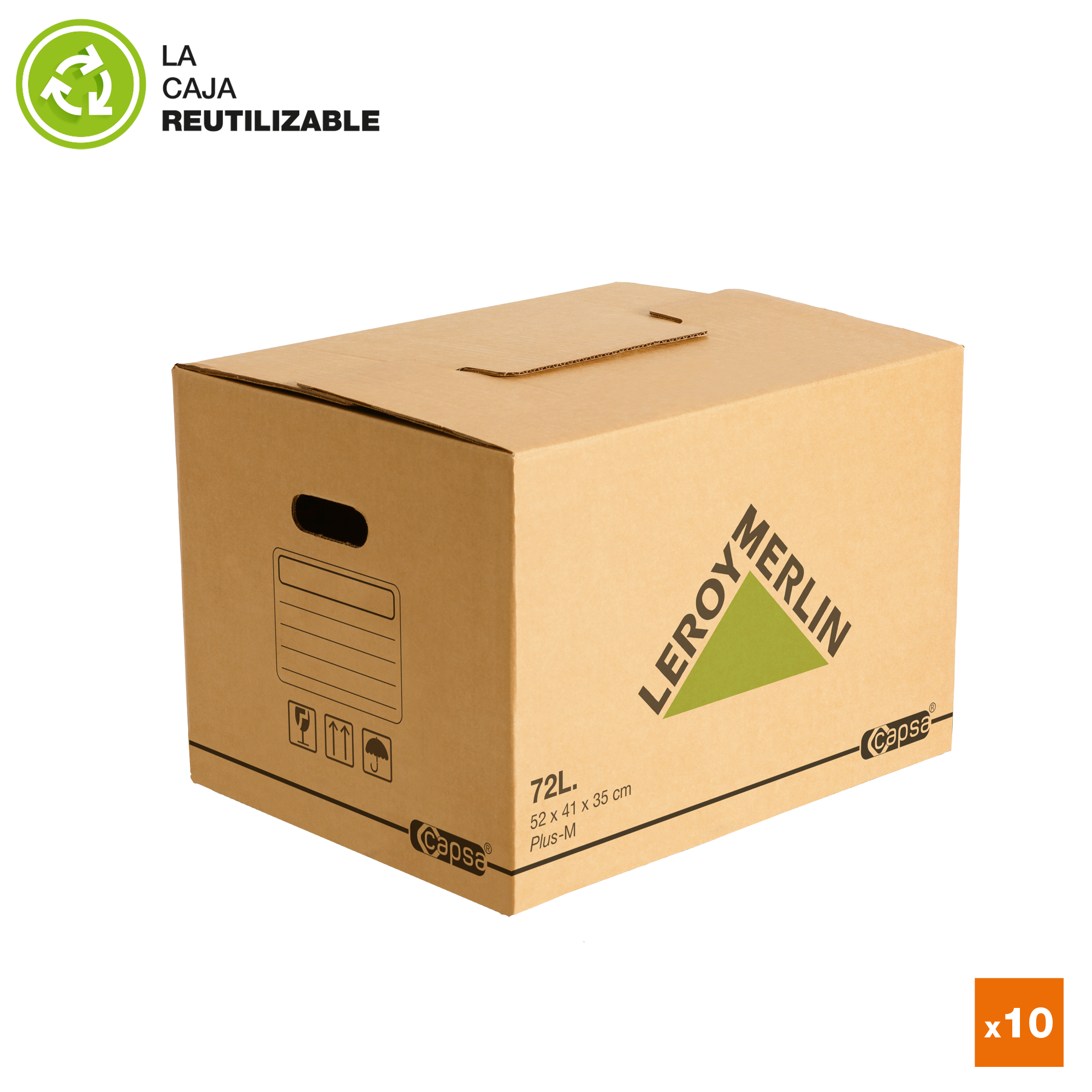 Pack de 10 cajas capsa plus 52 x 41 x 35 cm