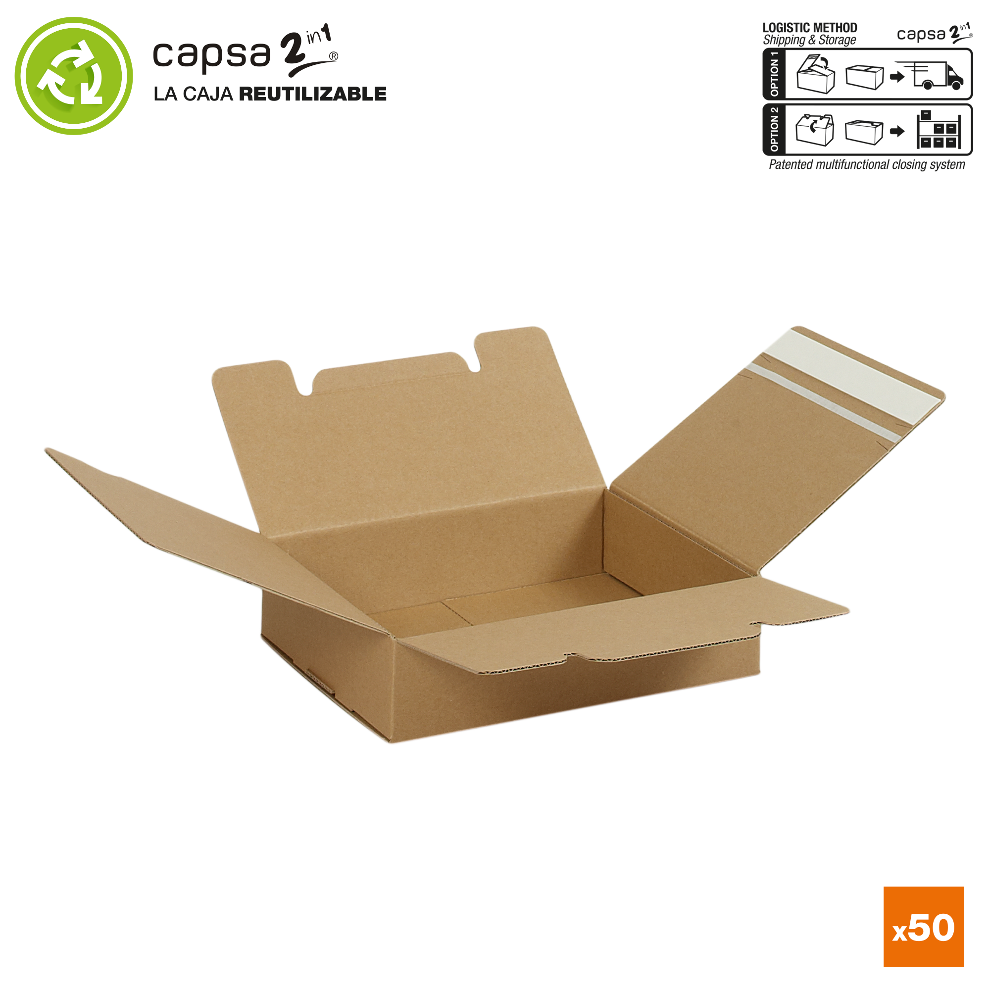 Pack de 50 cajas para envíos ecommerce 33 x 29 x 8 cm