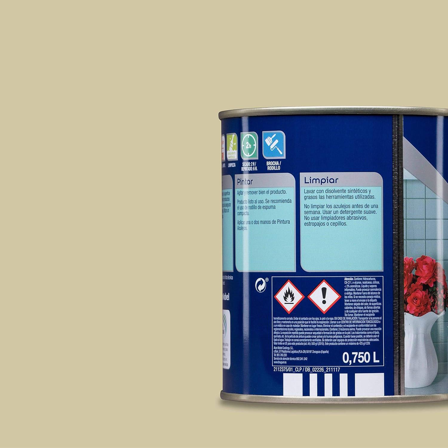 Esmalte de interior BRUGUER AZULEJOS color beige avellana brillante 750ml para azulejos de pared - 5