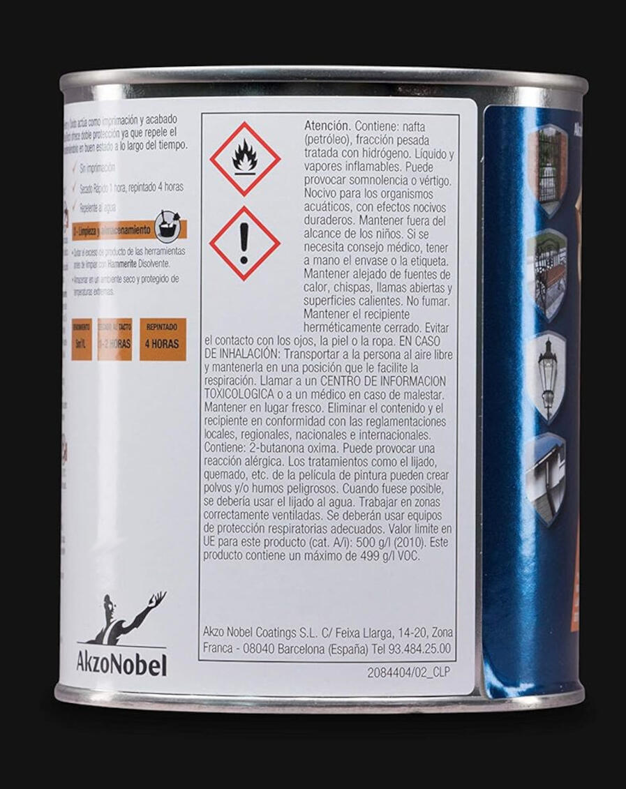 Pintura exterior color blanco para hierro, reja, valla brillante 2.5L al disolvente aplicación directa sobre el óxido - 6