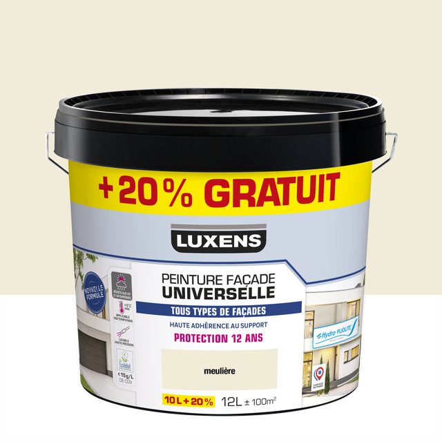 Peinture extérieure façade Universelle LUXENS meulière mat 10L+20% gratuit